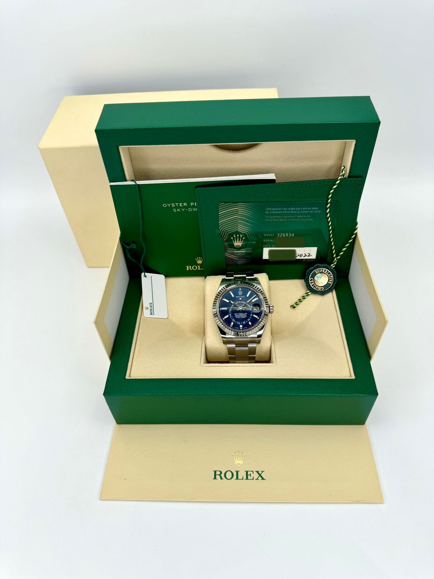 NEW 2022 Sky-Dweller 42mm 326934 Stainless Steel Oyster Blue Dial - MyWatchLLC