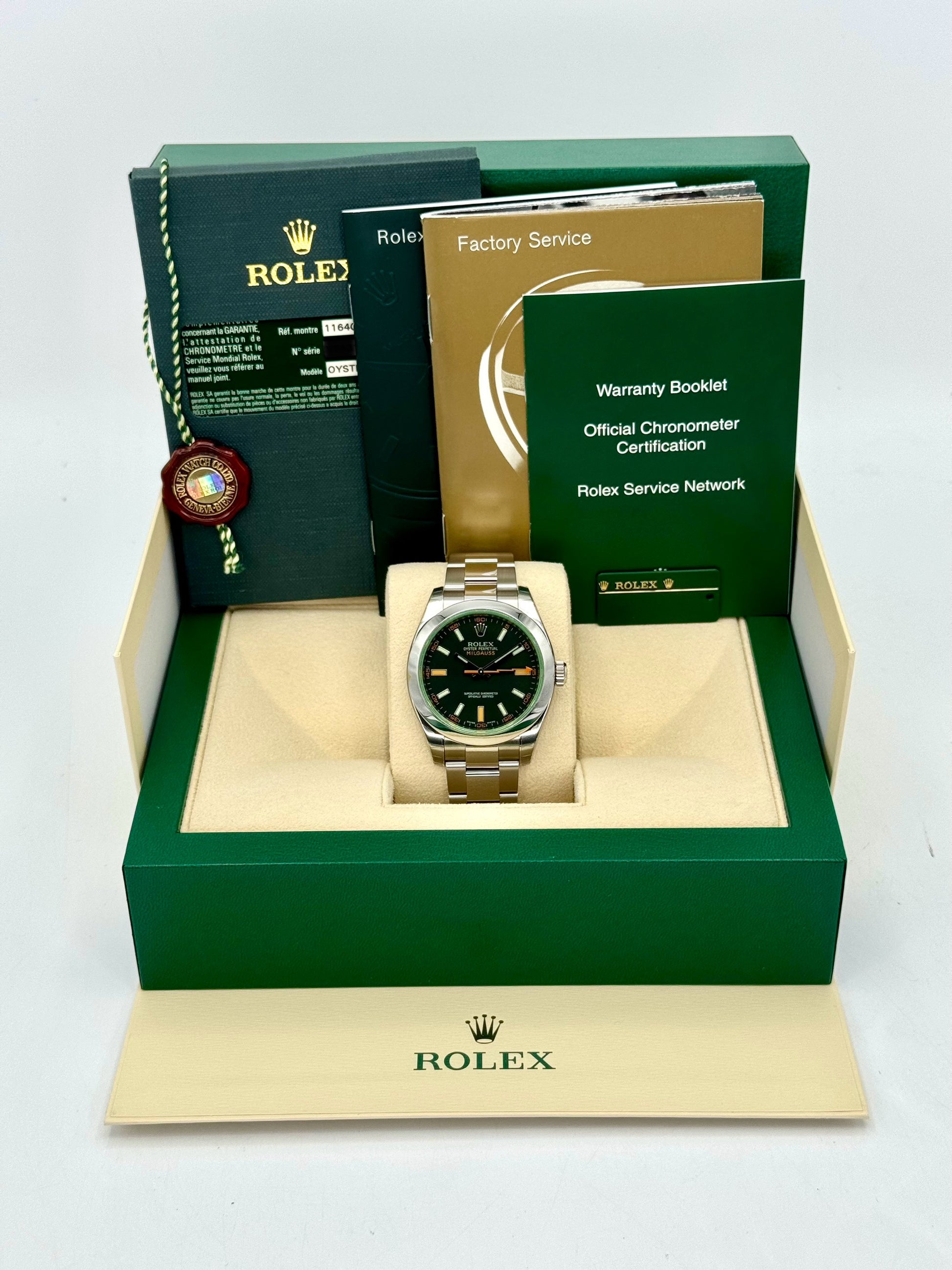 NEW 2009 Rolex Milgauss 40mm 116400GV Black Dial - MyWatchLLC