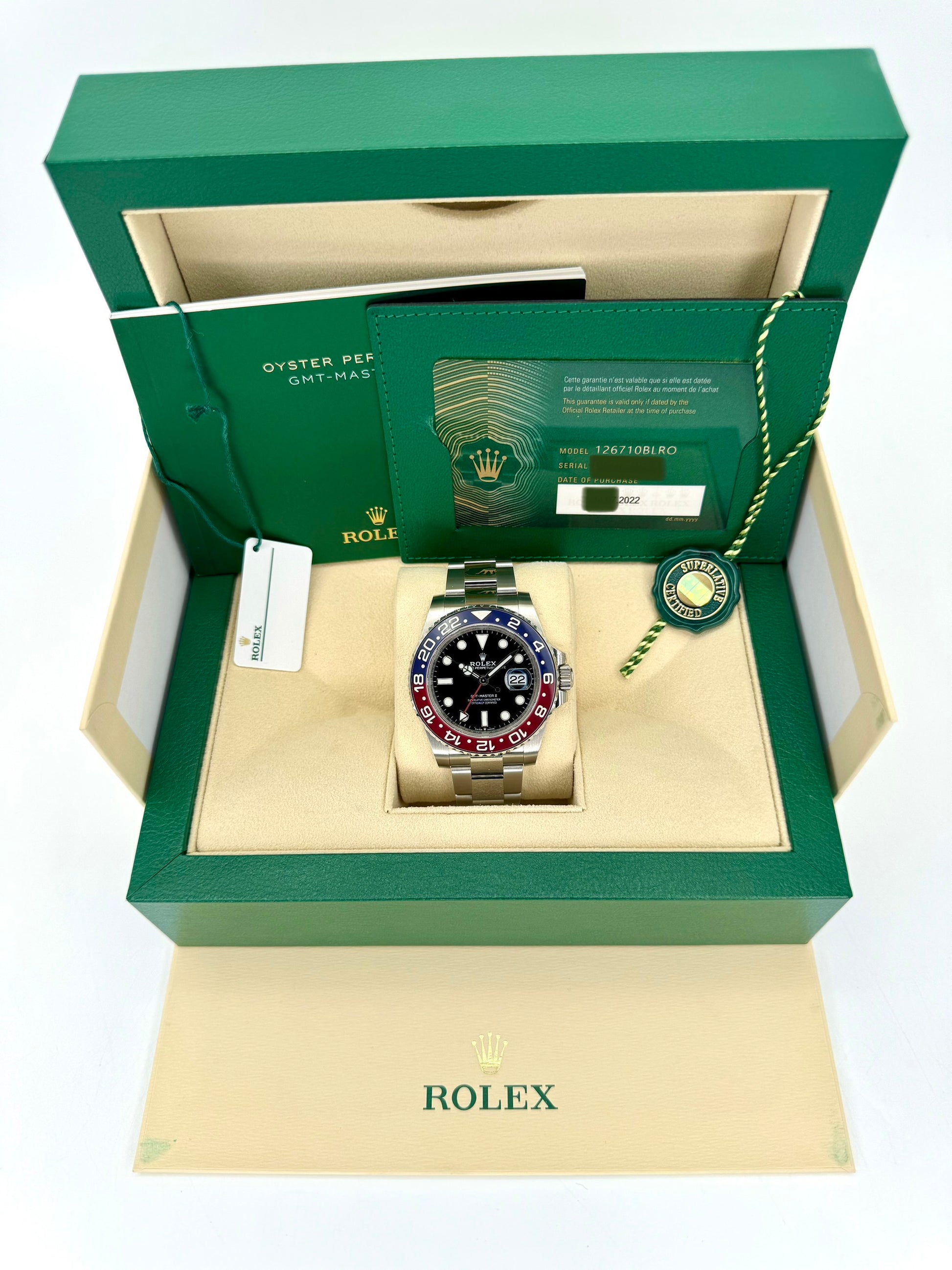 NEW 2022 GMT-Master II “Pepsi” 40mm 126710BLRO Oyster Black Dial - MyWatchLLC