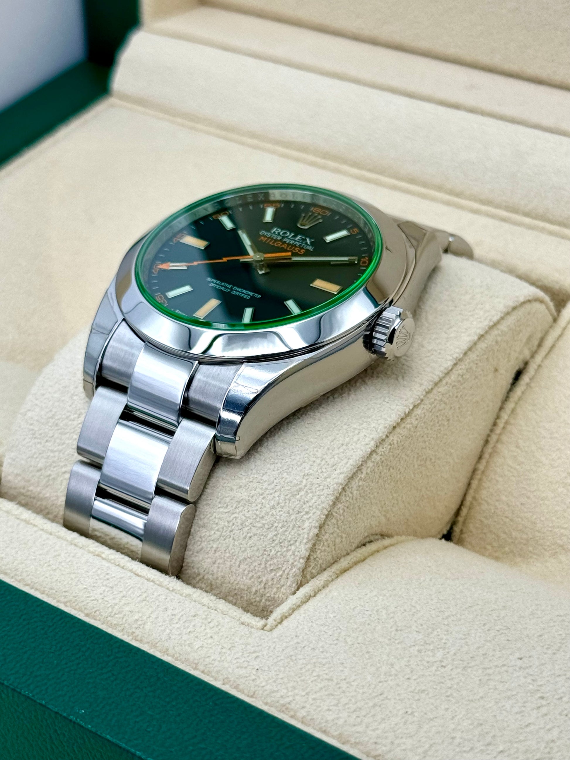 NEW 2009 Rolex Milgauss 40mm 116400GV Black Dial - MyWatchLLC