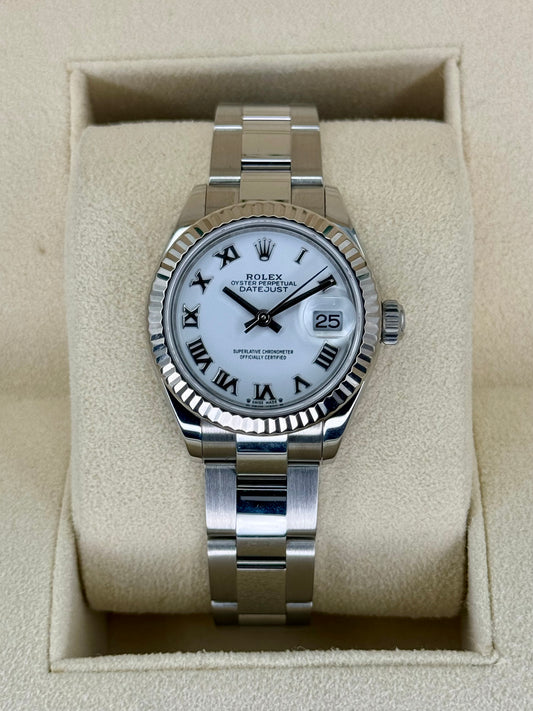 2021 Rolex Lady Datejust 28mm 279174 Stainless Steel Oyster White Dial - MyWatchLLC