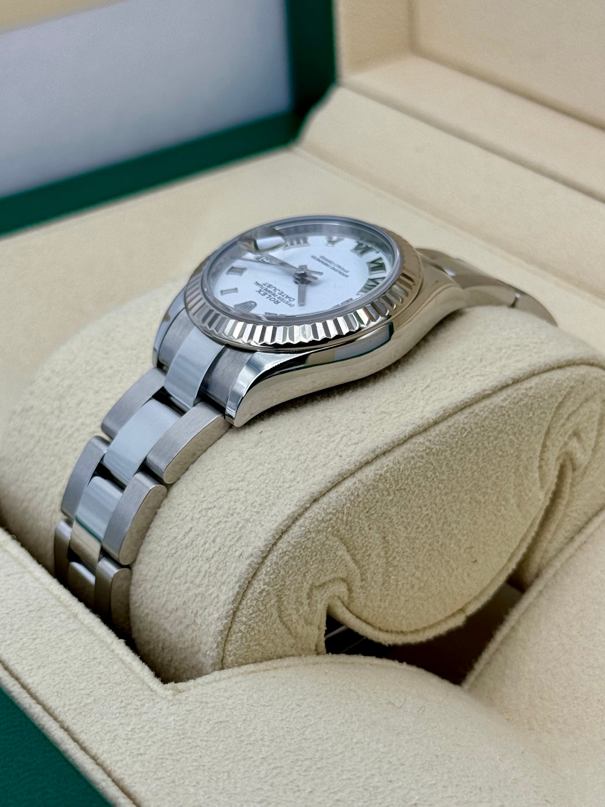 2021 Rolex Lady Datejust 28mm 279174 Stainless Steel Oyster White Dial - MyWatchLLC