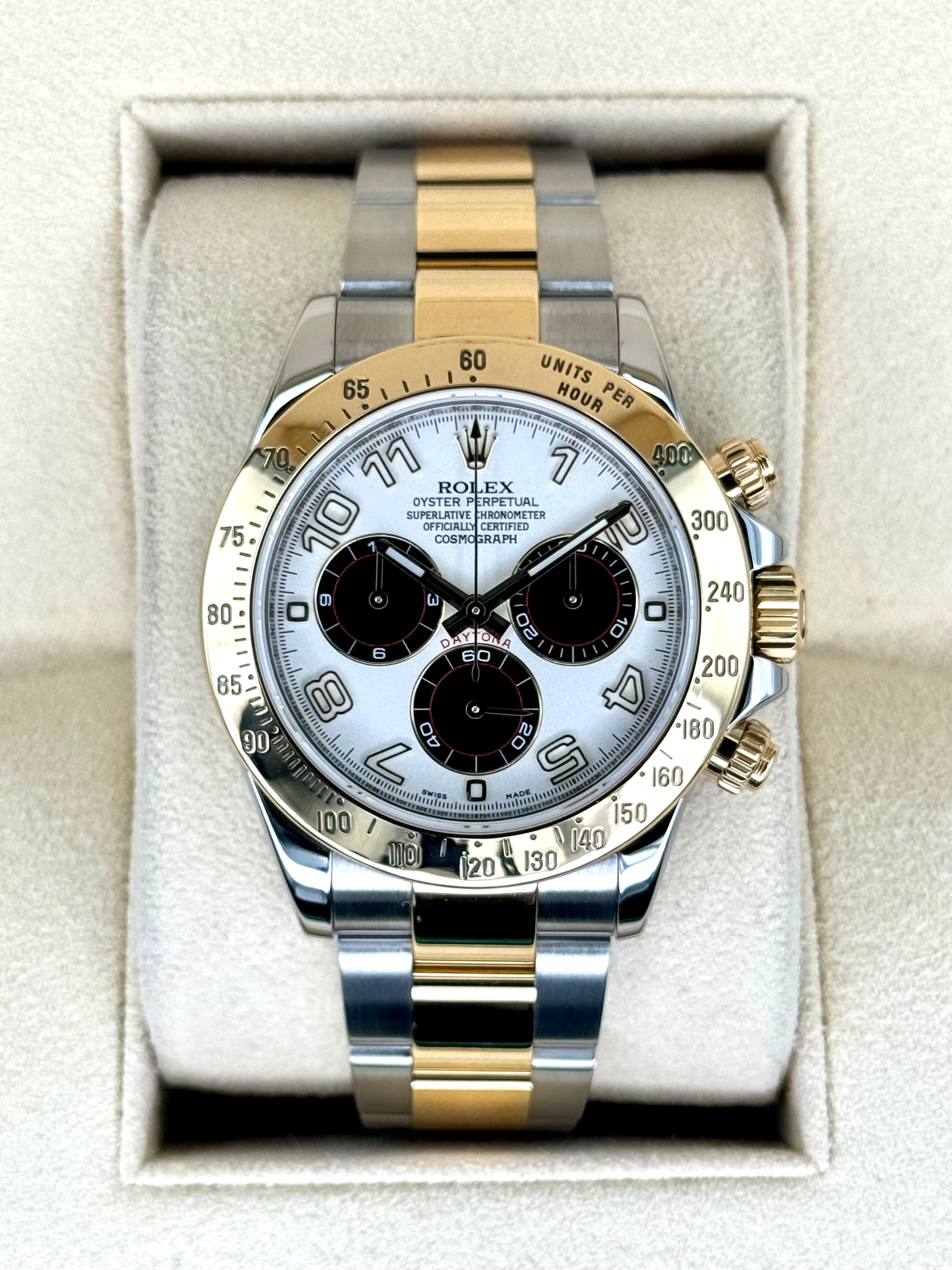 2019 Rolex Daytona 40mm 116523 116523 Panda Arabic Racing Dial - MyWatchLLC
