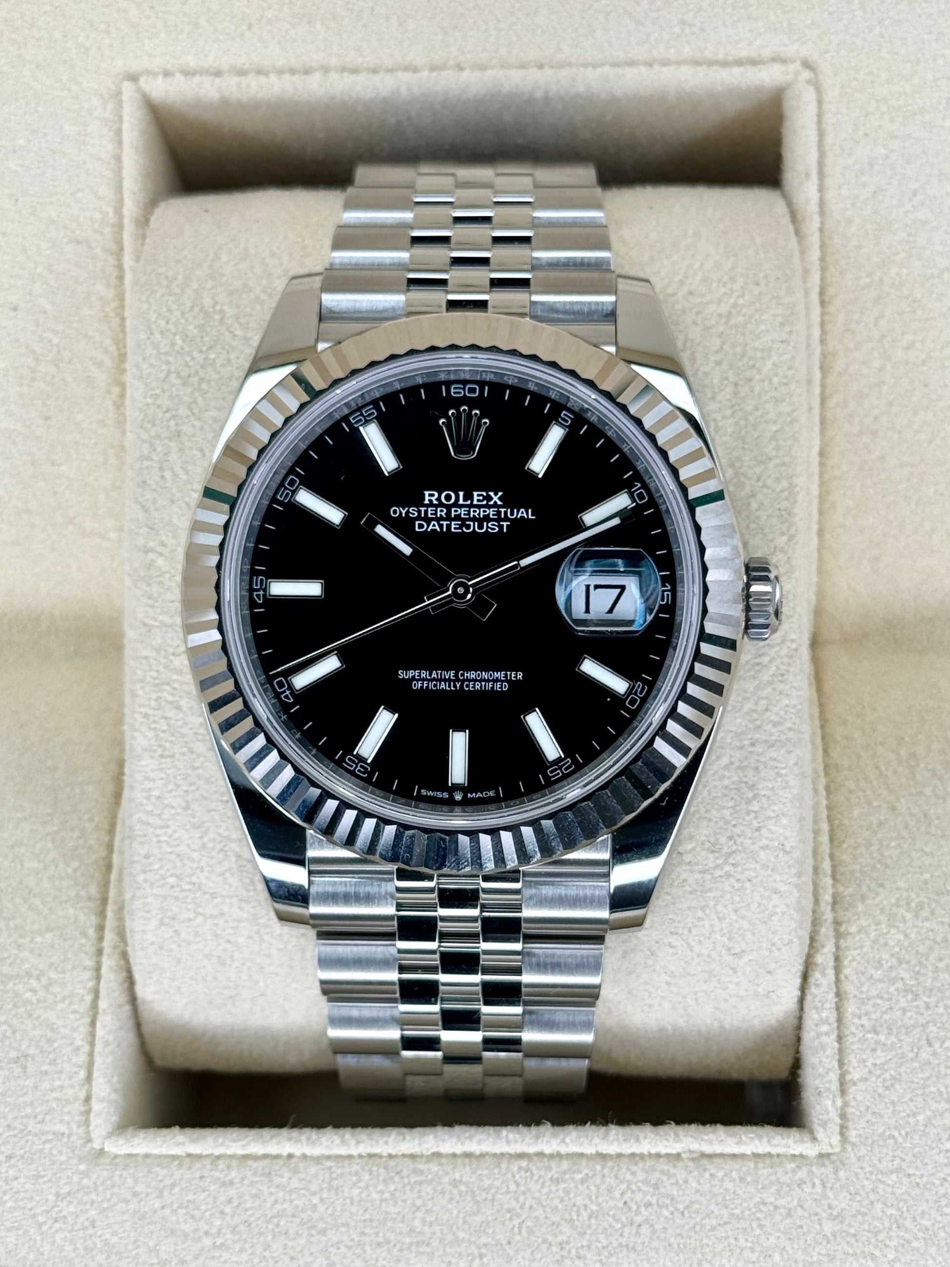 NEW 2023 Rolex Datejust 41mm 126334 Stainless Steel Jubilee Black Dial - MyWatchLLC