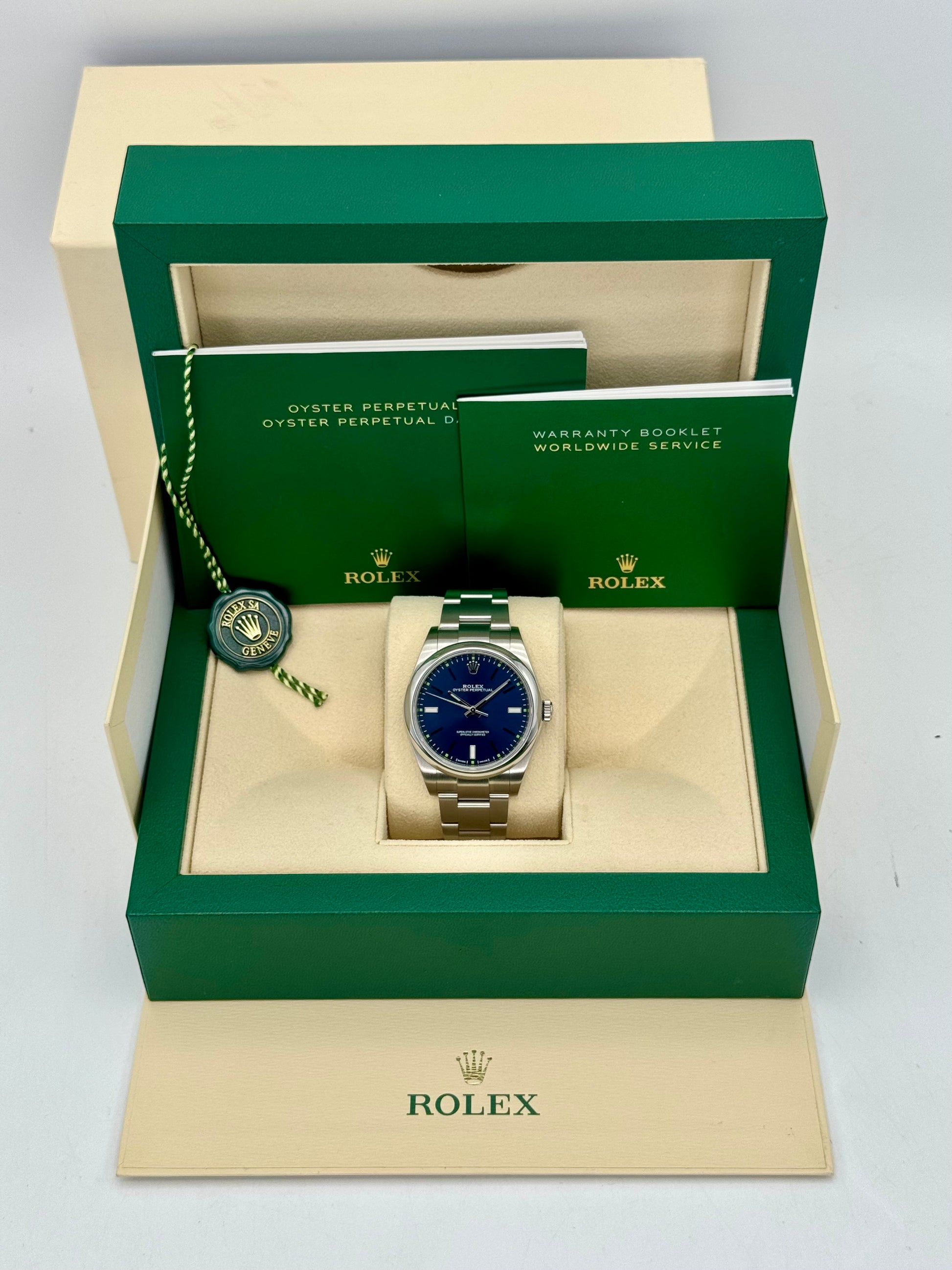 Rolex Oyster Perpetual 39mm 114300 Blue Dial - MyWatchLLC