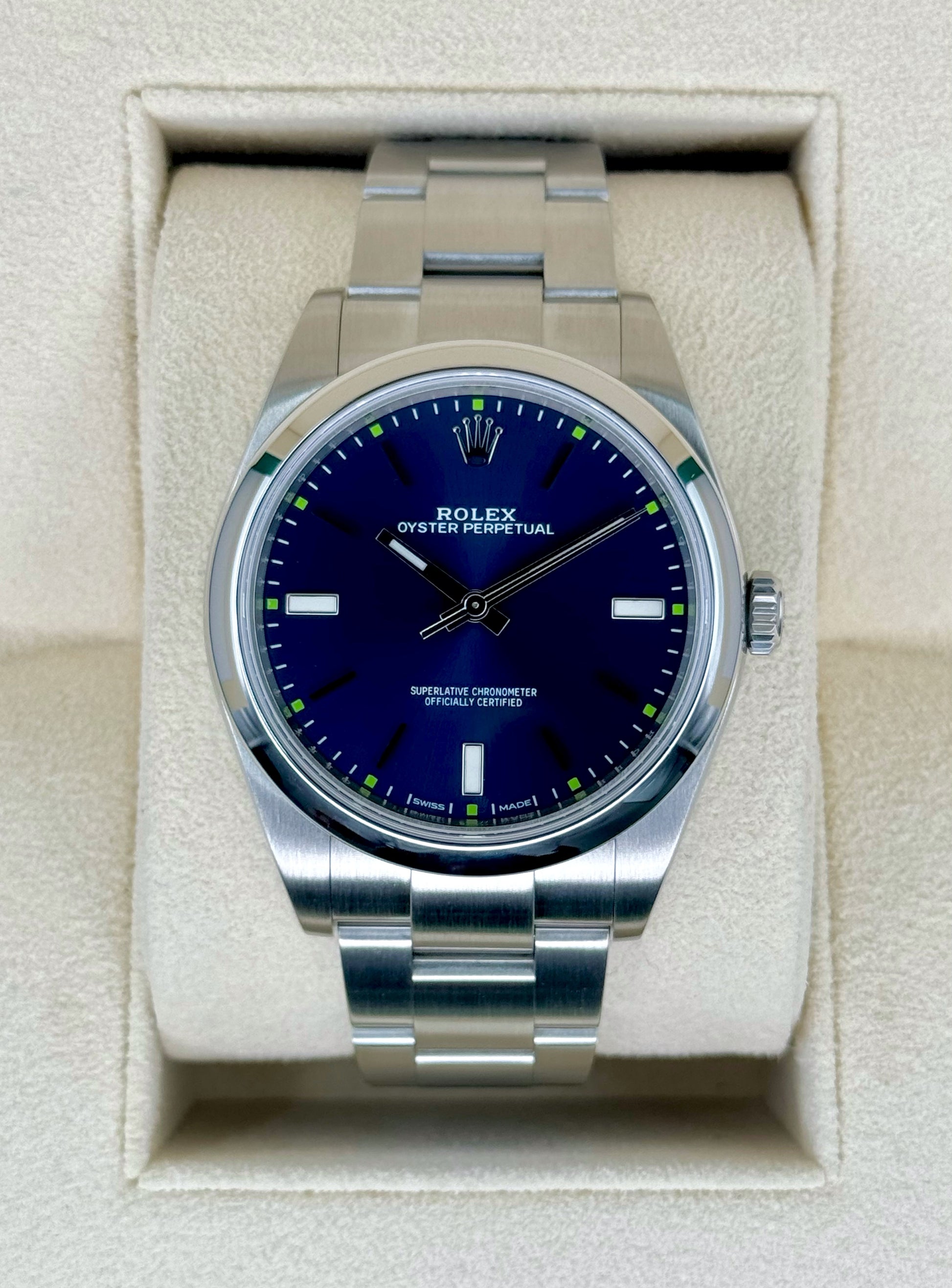 Rolex Oyster Perpetual 39mm 114300 Blue Dial - MyWatchLLC