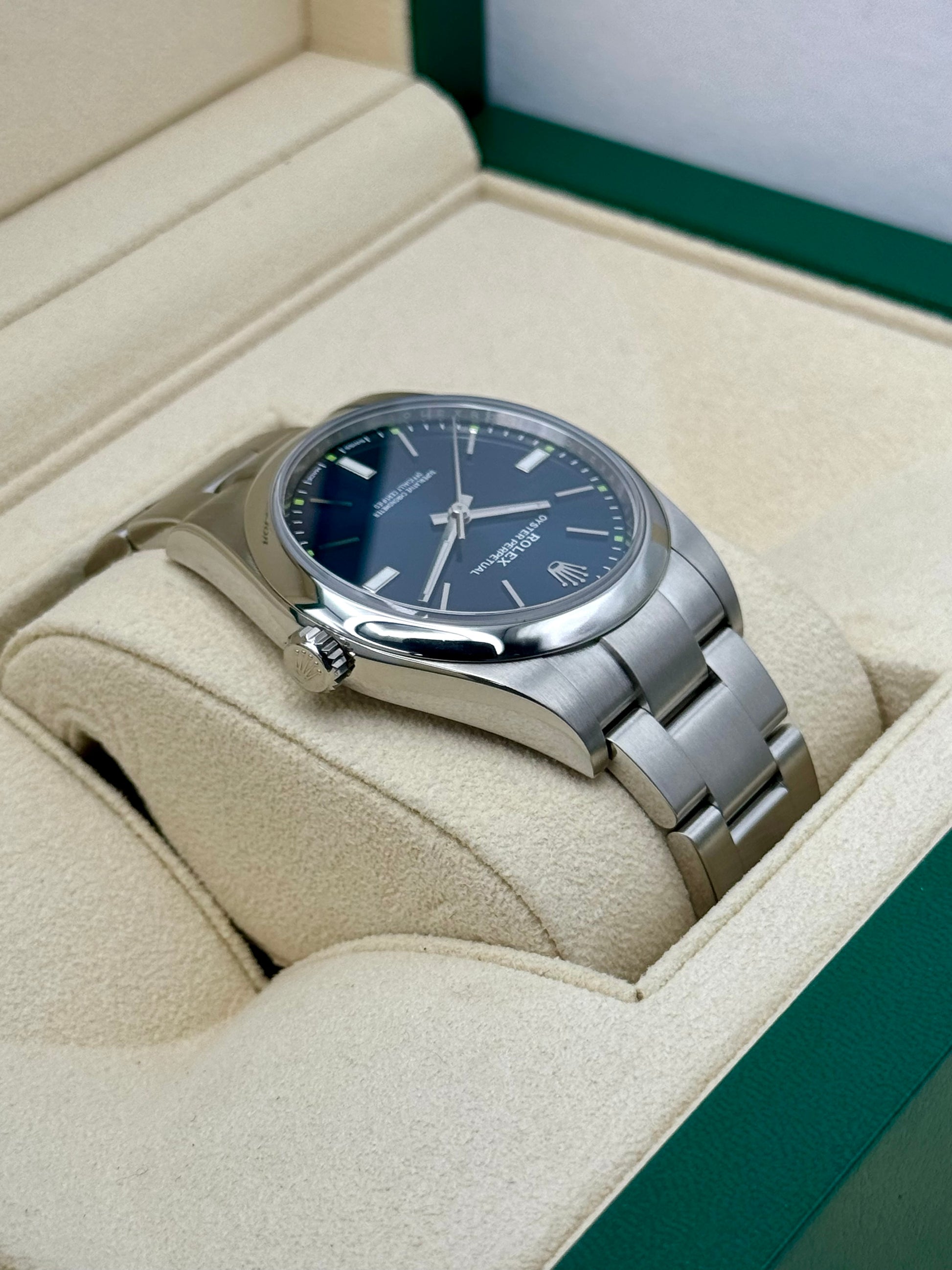 Rolex Oyster Perpetual 39mm 114300 Blue Dial - MyWatchLLC