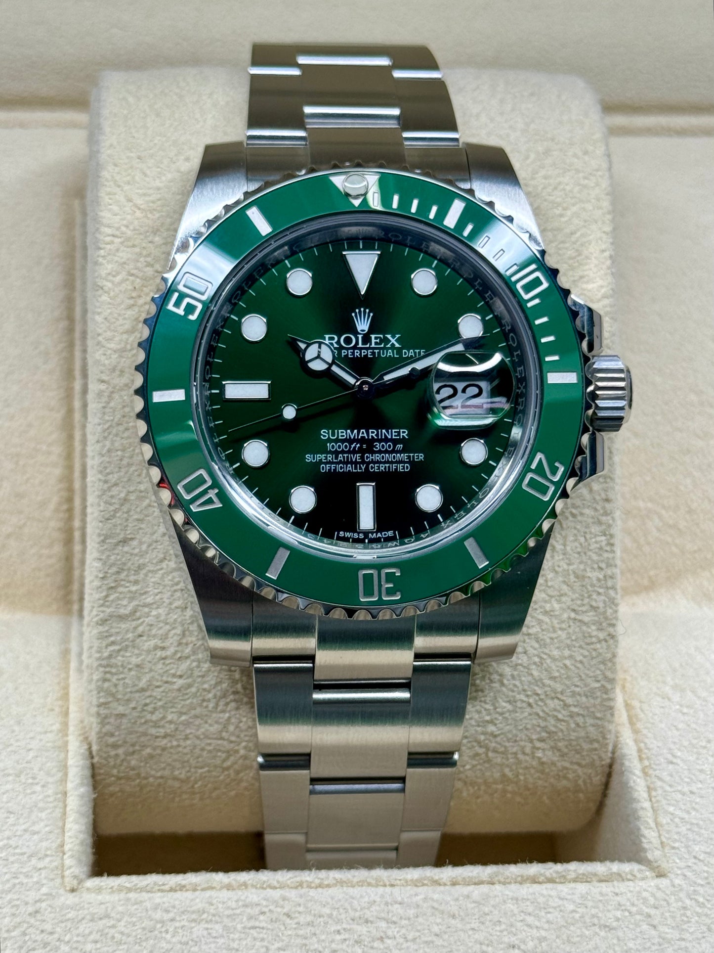 2015 Rolex Submariner Date "Hulk" 40mm 116610LV Green Dial - MyWatchLLC