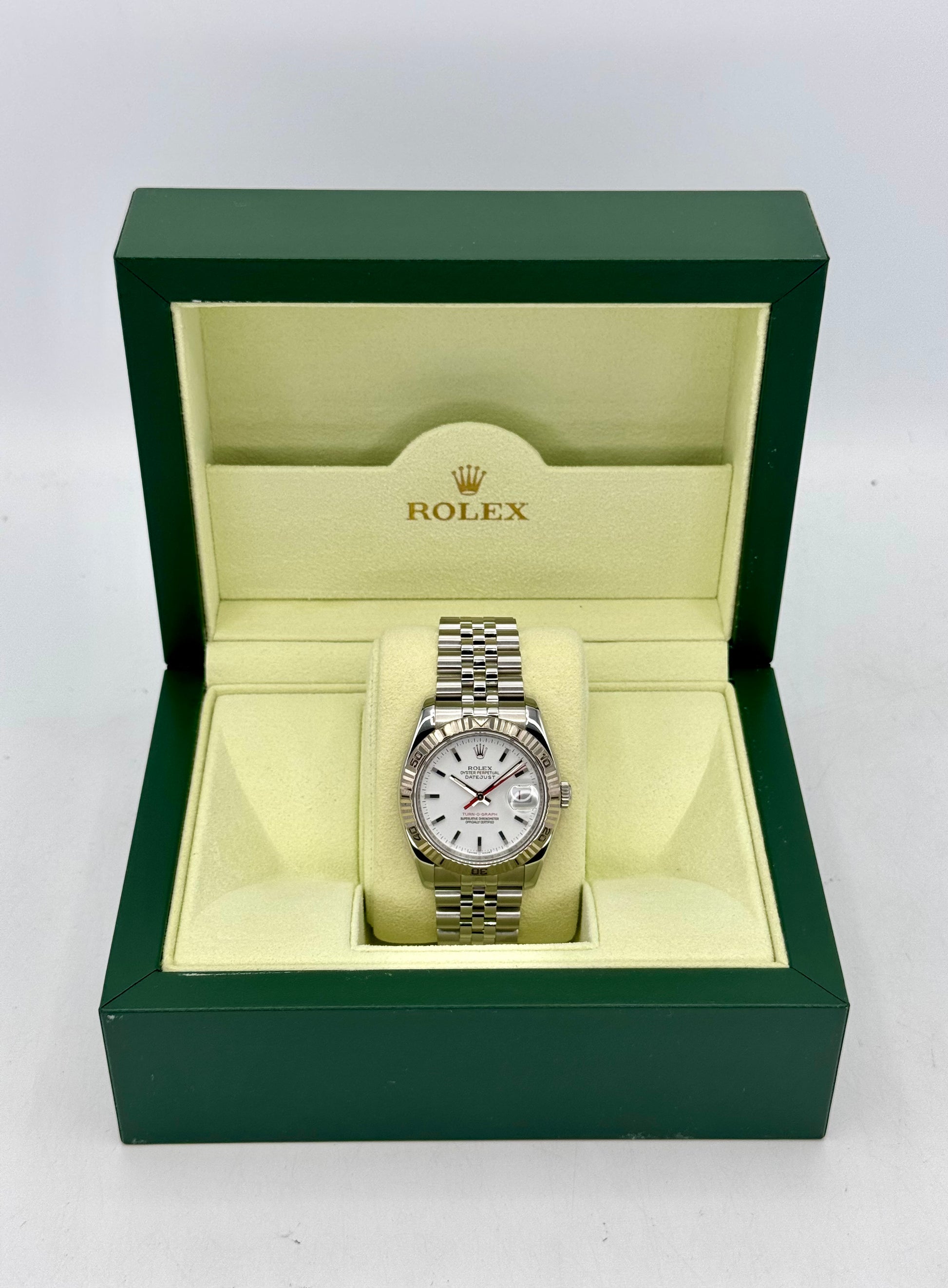 2006 Roles Datejust Turn-O-Graph 36mm 116264 Jubilee White Dial - MyWatchLLC
