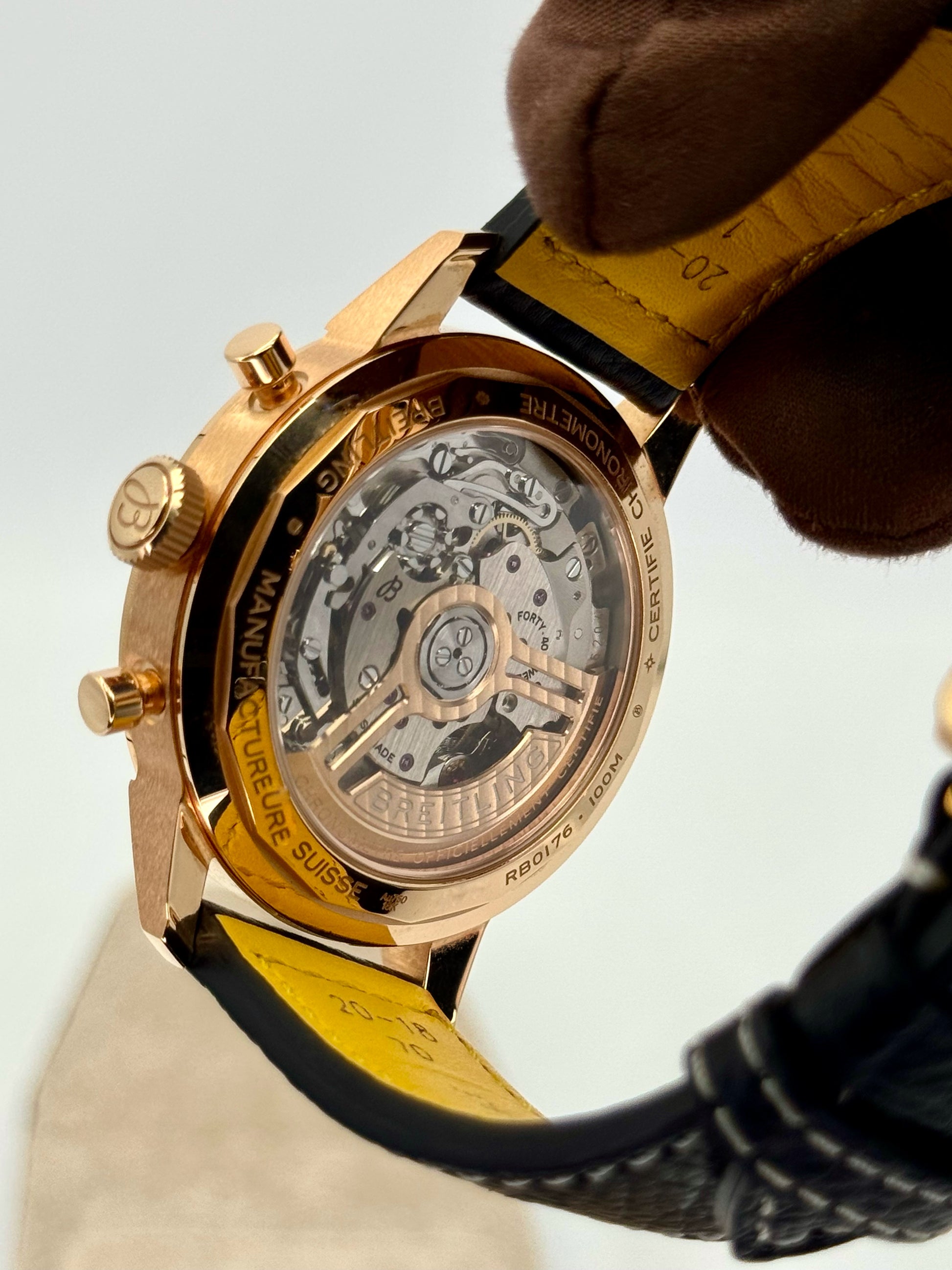 Breitling Top Time B01 41mm RB0176 Rose Gold Brown Dial - MyWatchLLC