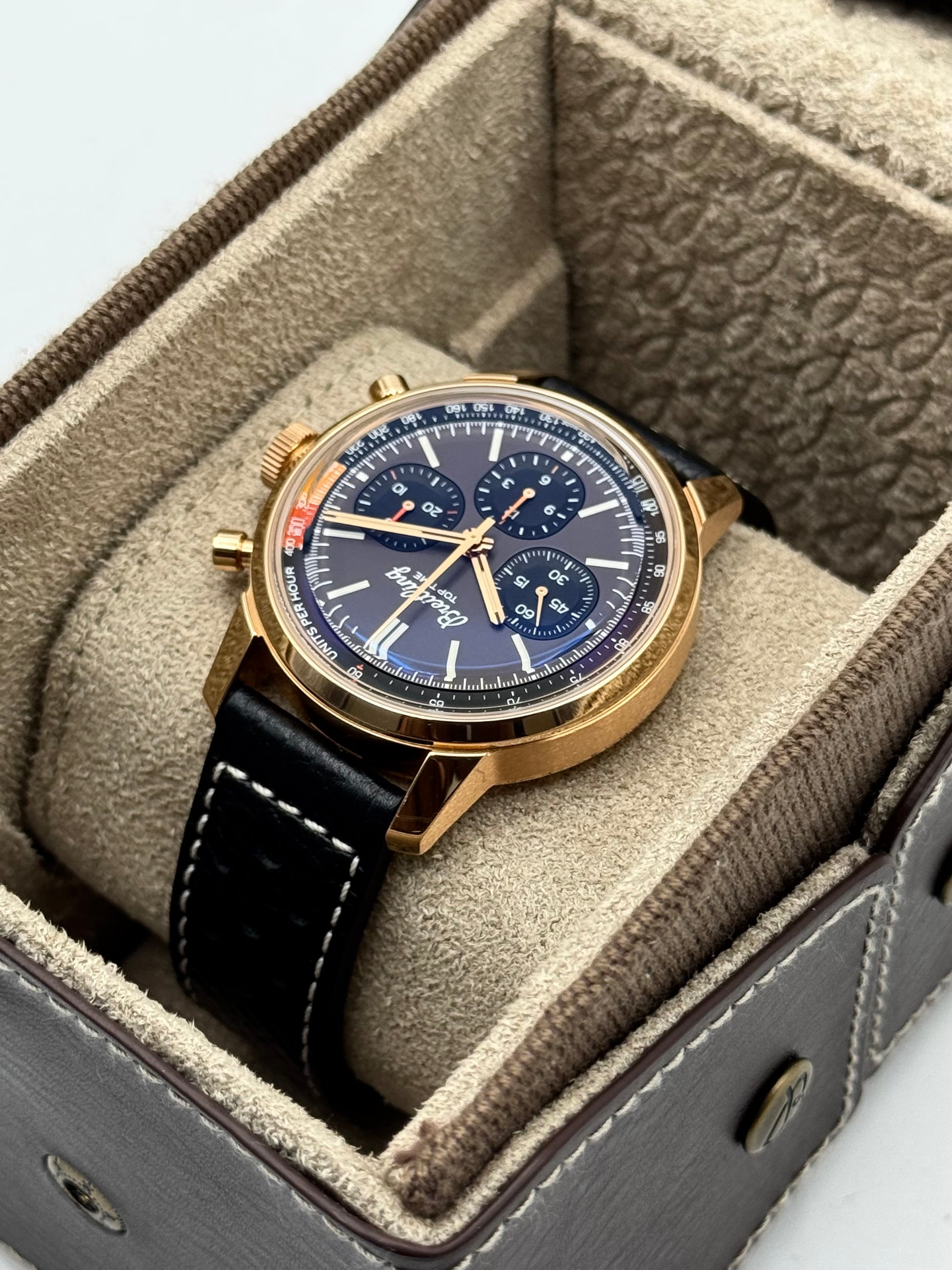 Breitling Top Time B01 41mm RB0176 Rose Gold Brown Dial - MyWatchLLC