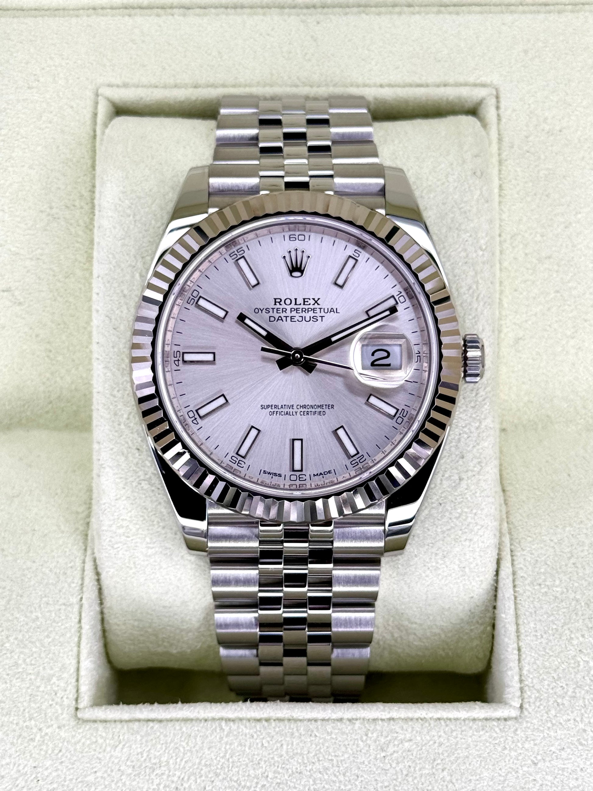 2017 Rolex Datejust 41mm 126334 Stainless Steel Jubilee Silver Dial - MyWatchLLC