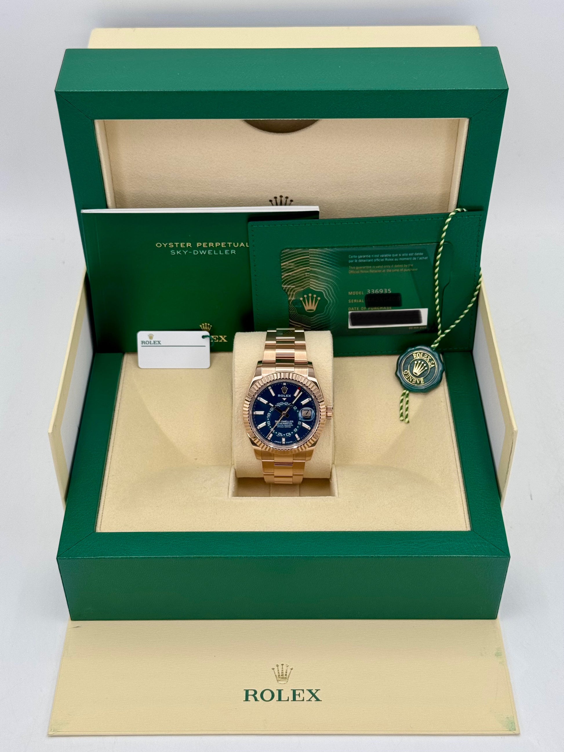 2023 Rolex Sky-Dweller 42mm 336935 Rose Gold Blue Dial - MyWatchLLC