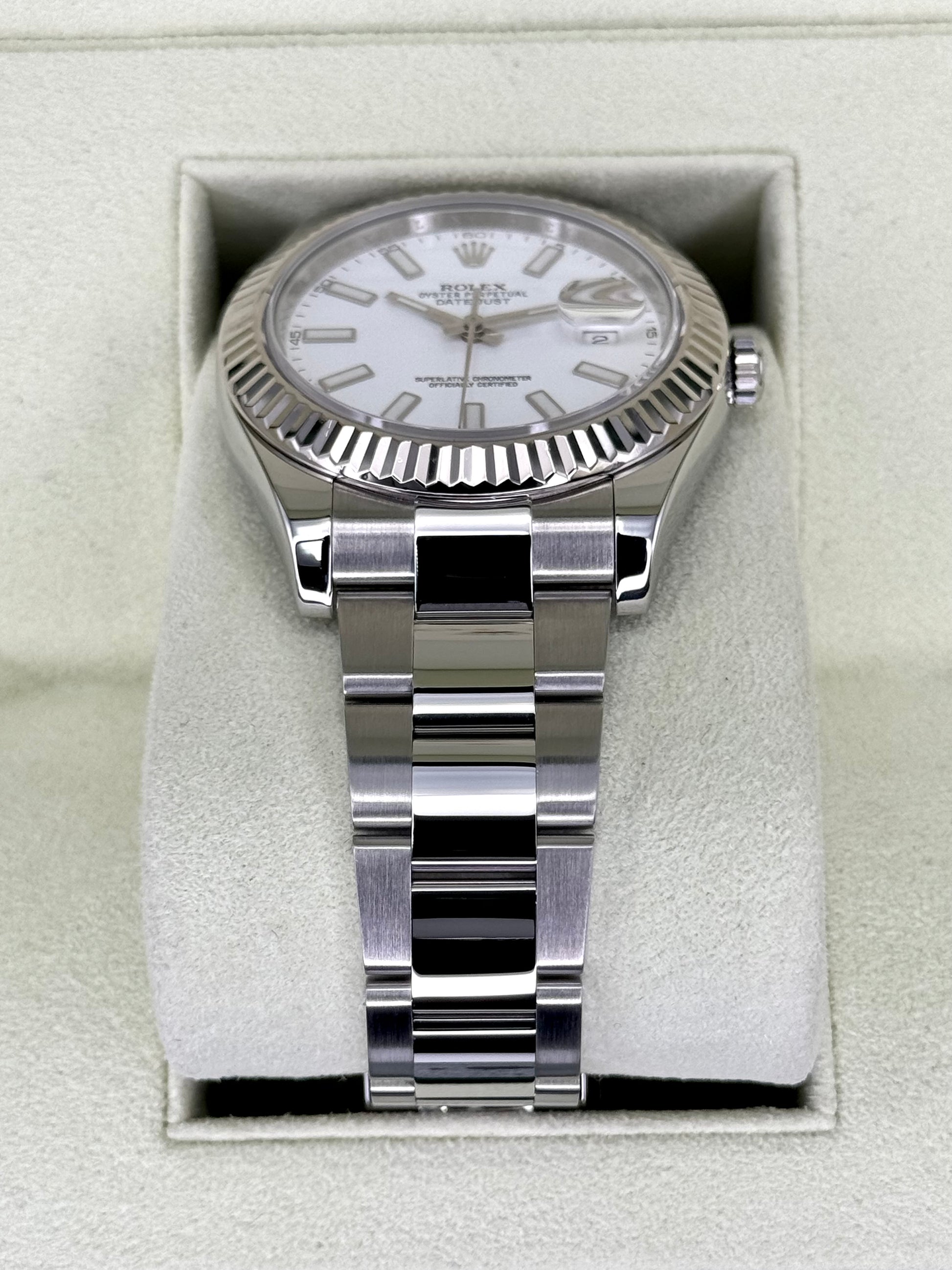 Rolex Datejust 41mm 116334 Stainless Steel Oyster White Dial - MyWatchLLC