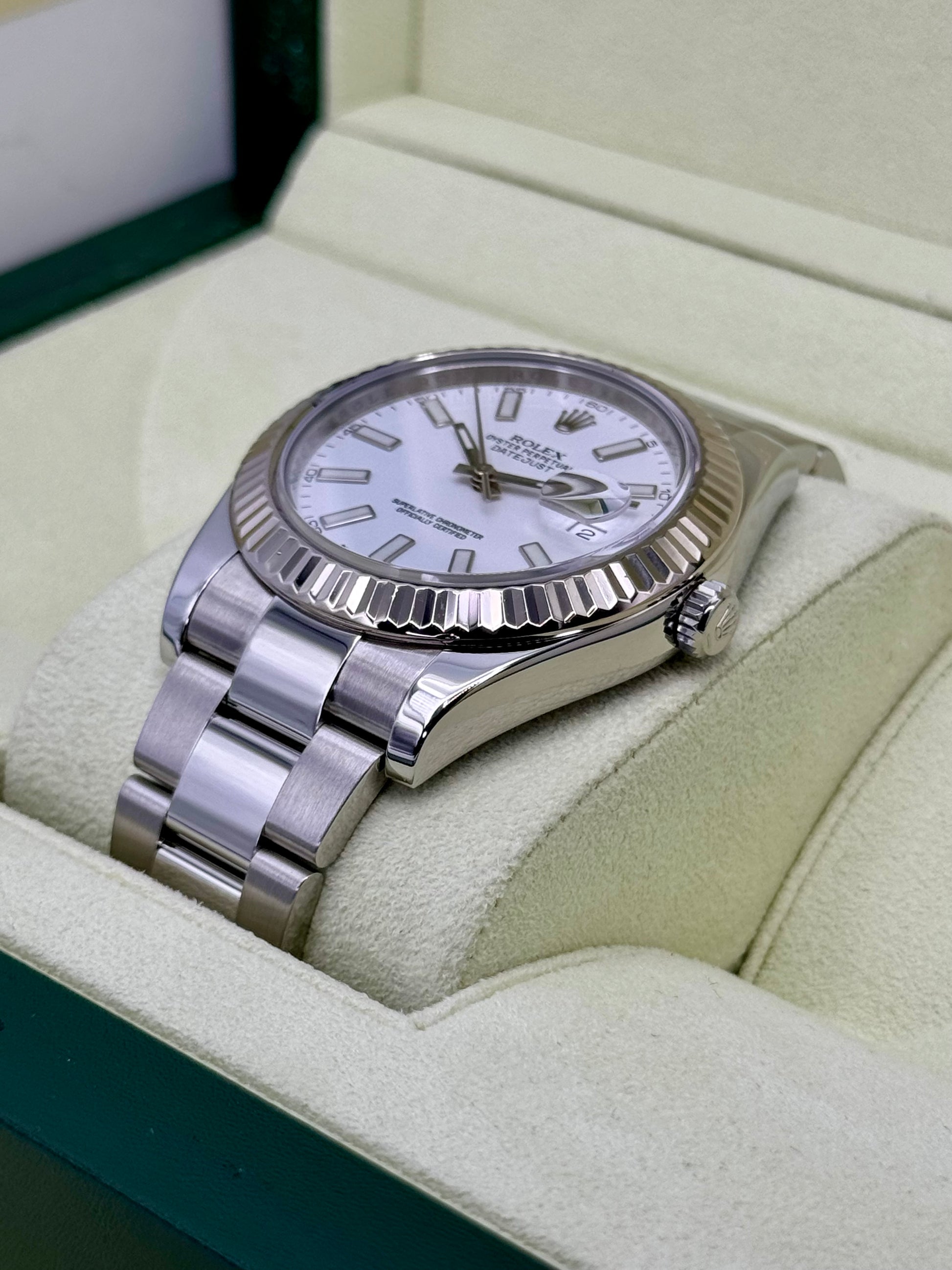 Rolex Datejust 41mm 116334 Stainless Steel Oyster White Dial - MyWatchLLC