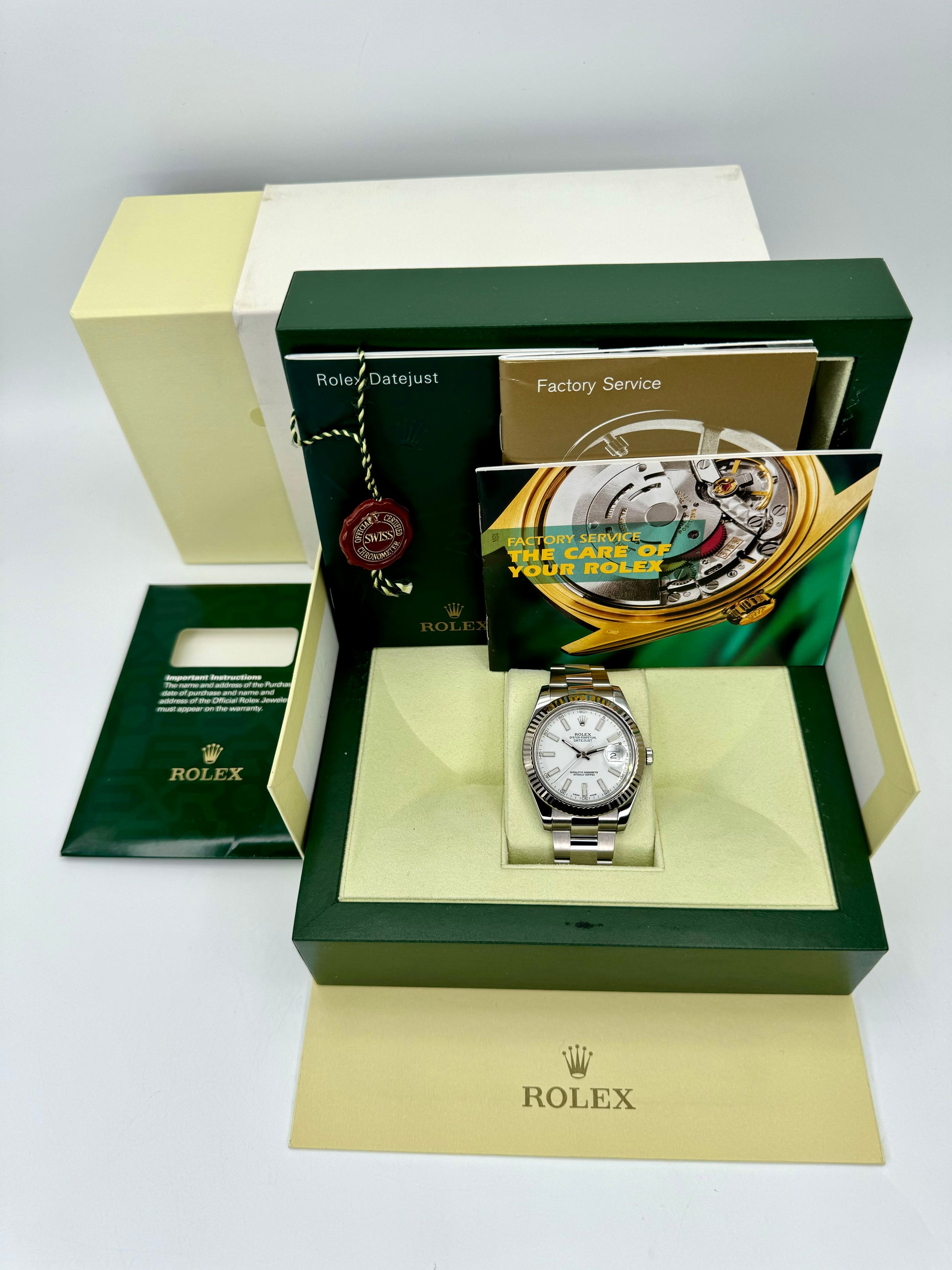 Rolex Datejust 41mm 116334 Stainless Steel Oyster White Dial - MyWatchLLC