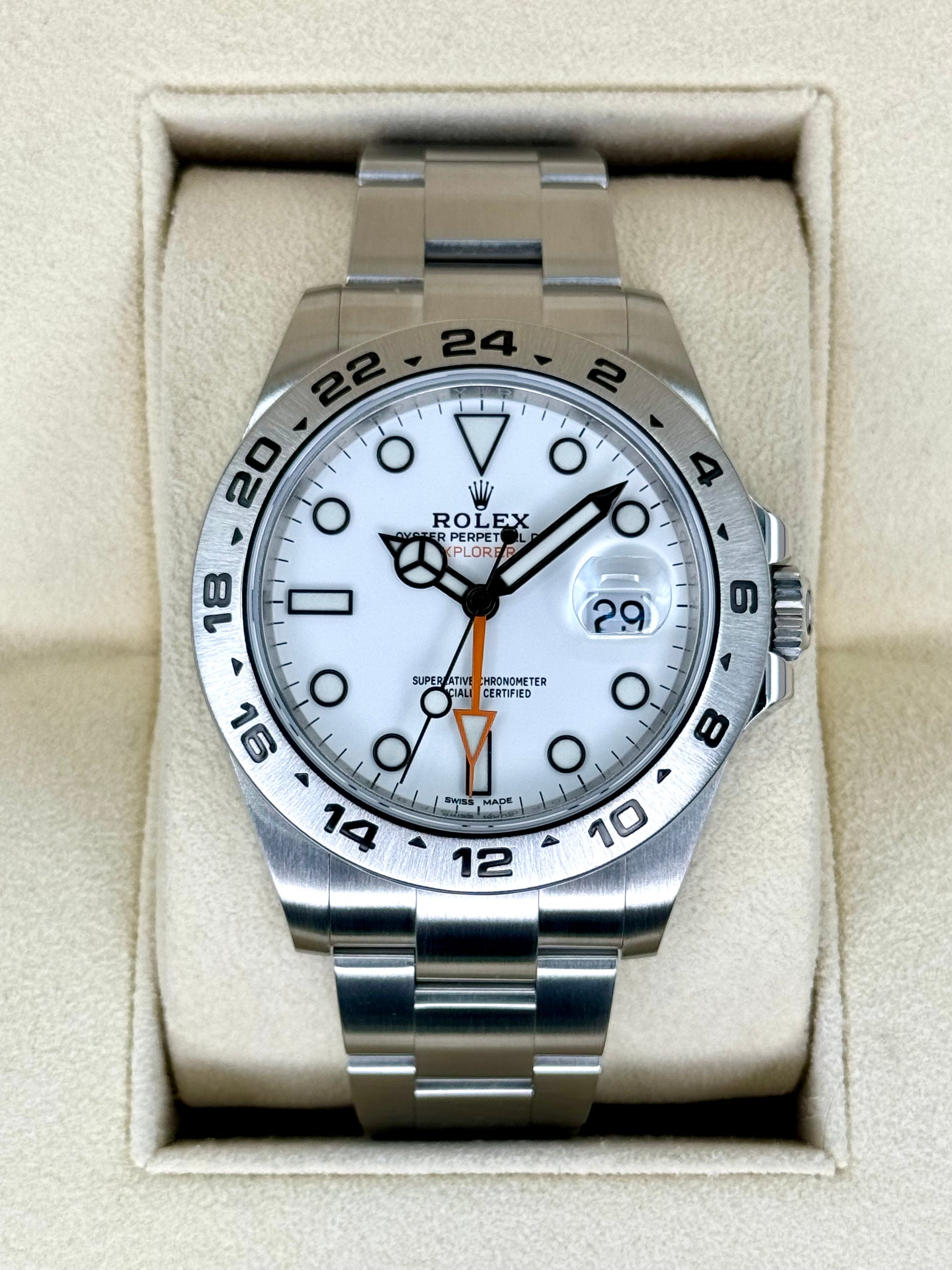 2017 Rolex Explorer II 42mm 216570 Polar White Dial - MyWatchLLC