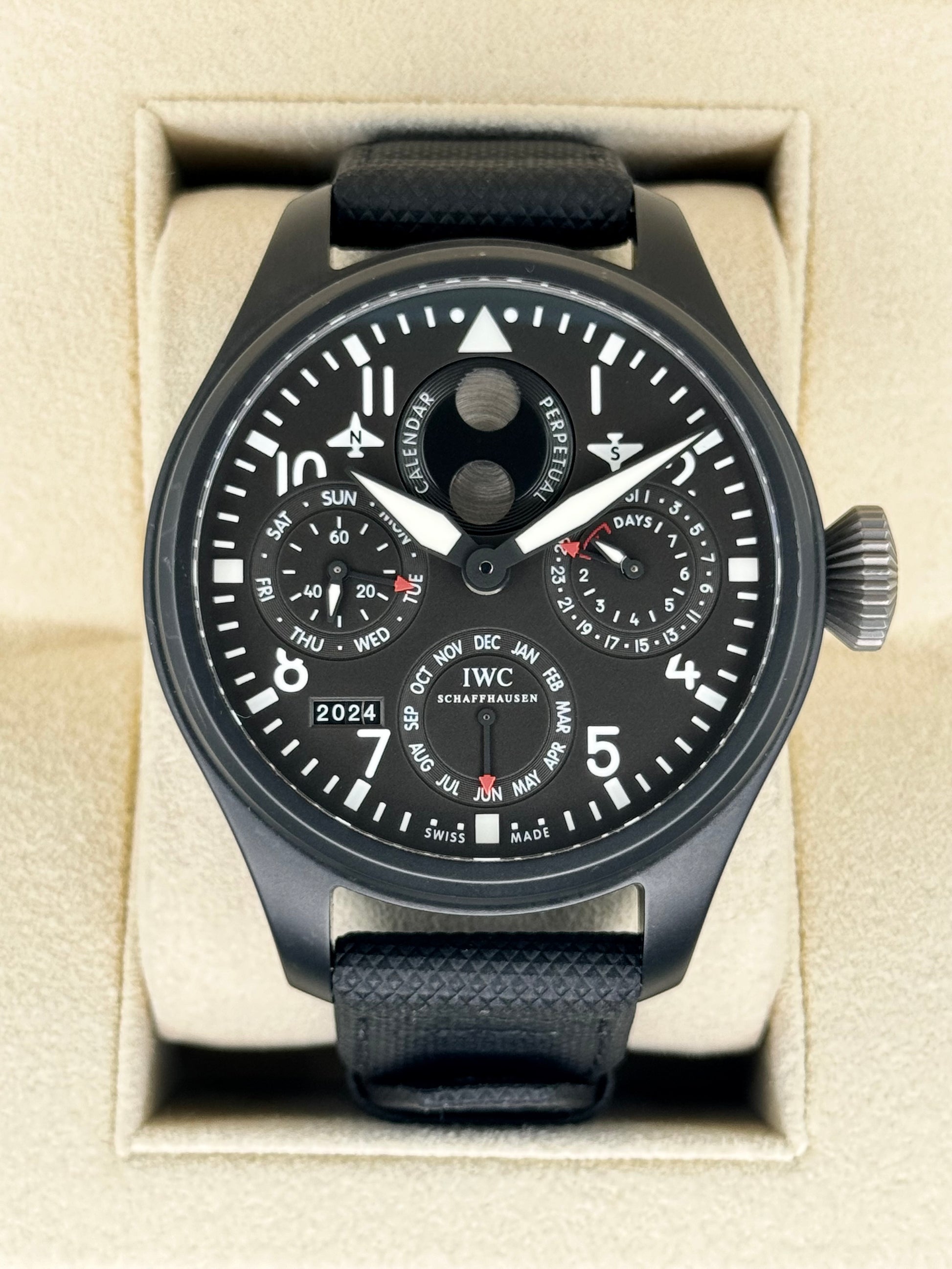 2013 IWC Top Gun Perpetual Calendar Big Pilot 48mm IW502902 Ceramic - MyWatchLLC