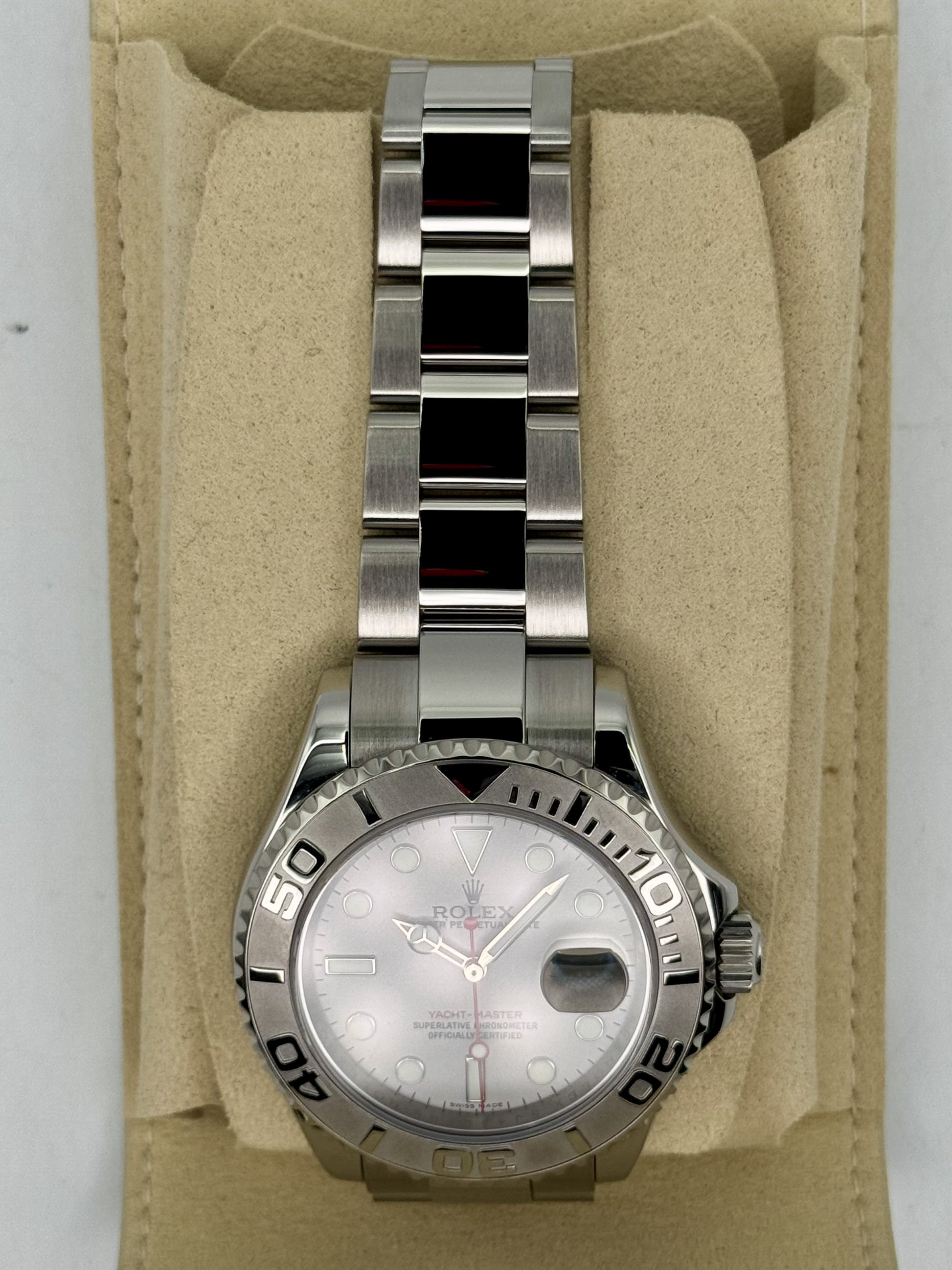 2025 CPO Rolex Yacht-Master 40mm 16622 Platinum Bezel and Dial - MyWatchLLC