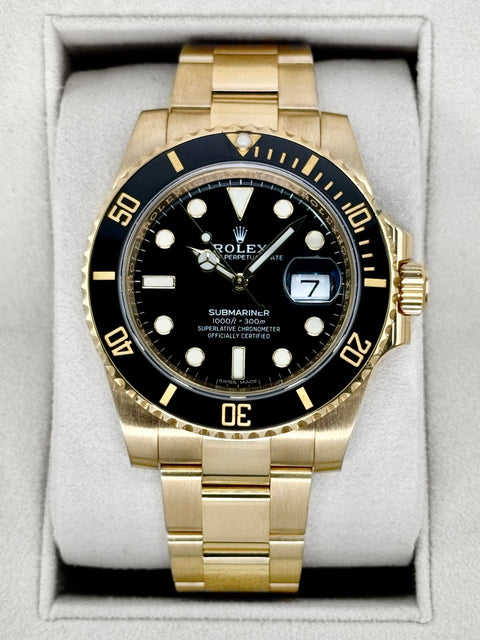 2017 Rolex Submariner 40mm 116618LN Yellow Gold Black Dial