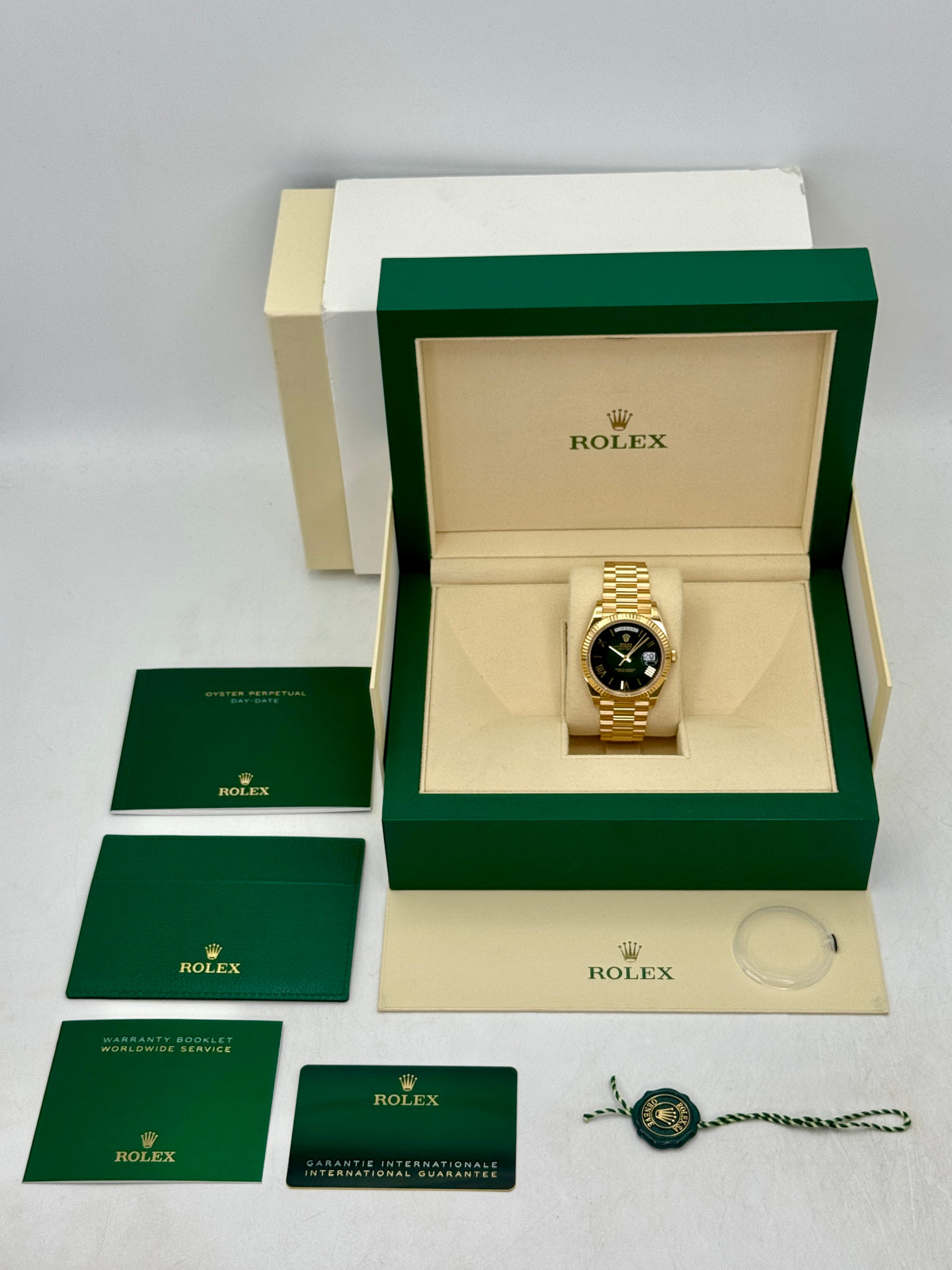 2024 Rolex Day-Date 40mm 228238 Presidential Green Ombre Dial - MyWatchLLC