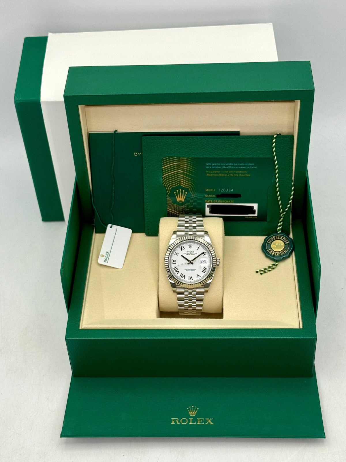 NEW 2026 Rolex Datejust 41mm 126334 Stainless Steel Jubilee White Roman Numeral Dial (STICKERED) - MyWatchLLC