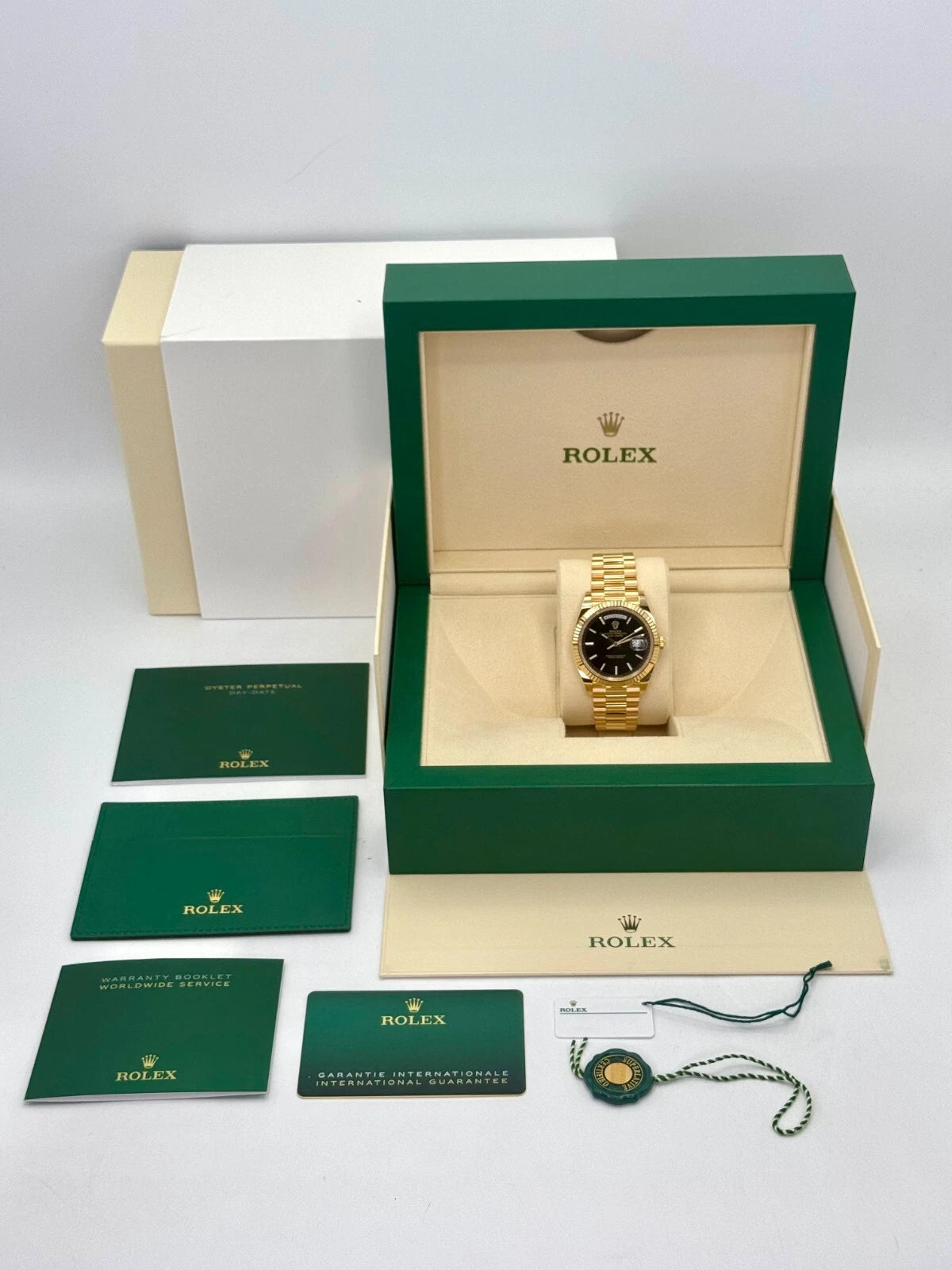 NEW 2025 Rolex Day-Date 40mm 228238 Yellow Gold Black Dial
