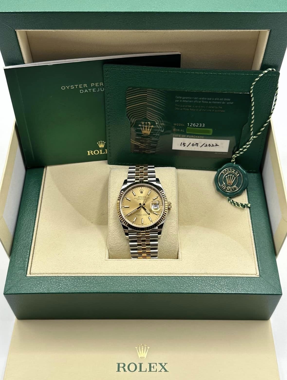 2022 Rolex Datejust 36mm 126233 Two-Tone Gold/SS Champaign Dial Jubilee - MyWatchLLC