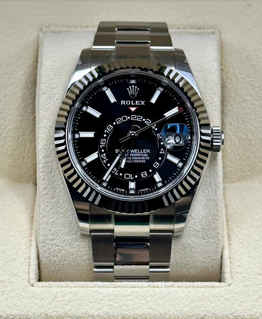 NEW 2023 Sky-Dweller 326934 Stainless Steel Black Dial Oyster - MyWatchLLC