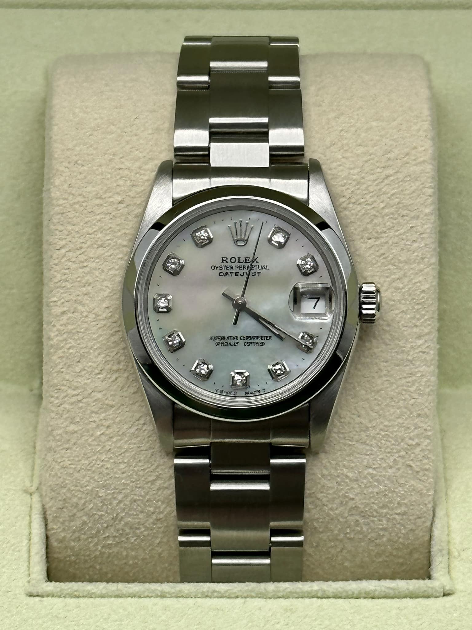 1998 Rolex Ladies Datejust 31mm 68240 Mother of Pearl Diamond Dial - MyWatchLLC