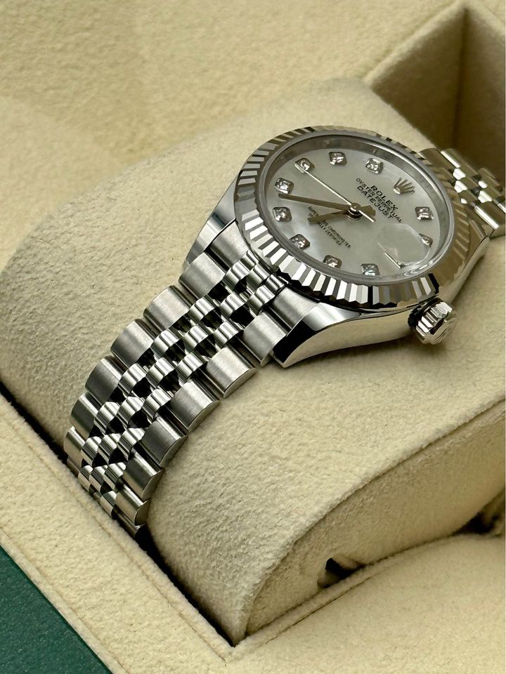NEW 2022 Rolex Lady-Datejust 28mm 279174 Diamond Mother of Pearl Dial - MyWatchLLC