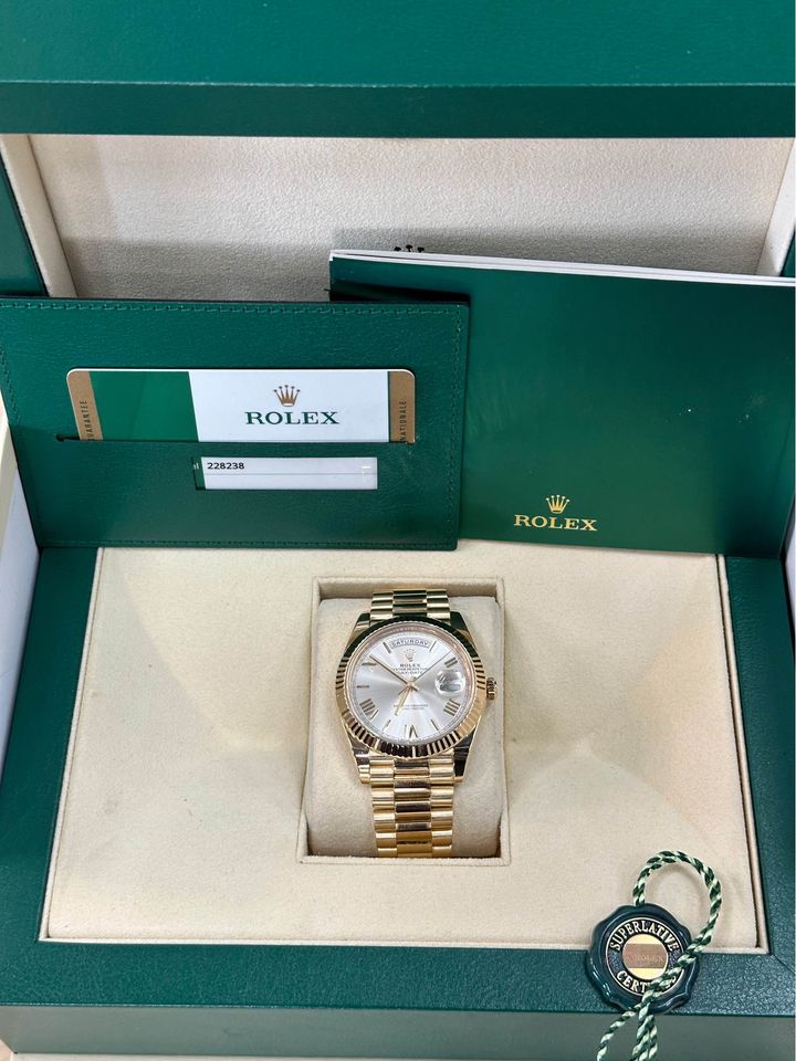 2017 Rolex Day-Date 40mm 228238 Silver Roman Numeral Dial - MyWatchLLC