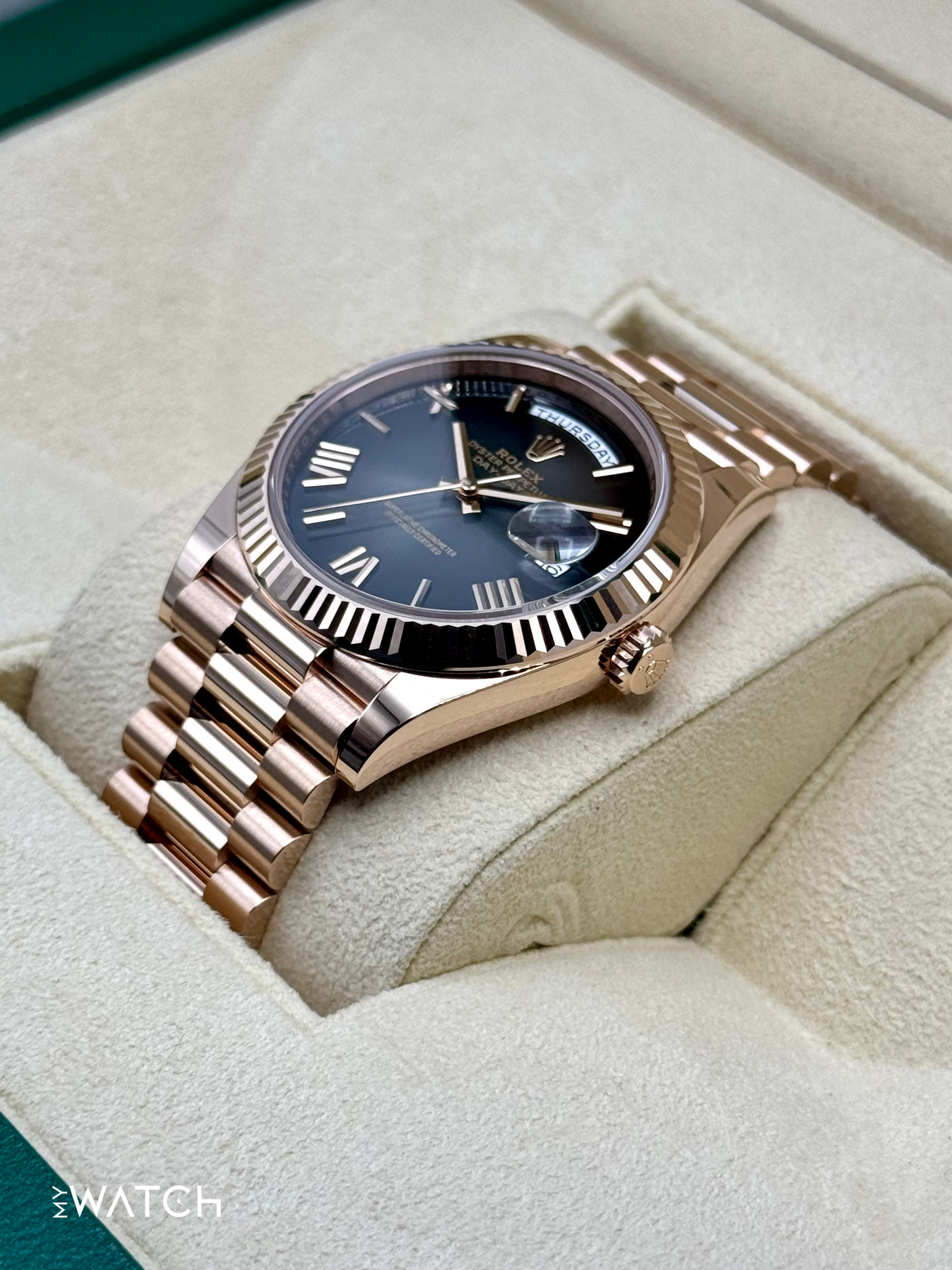 NEW 2025 Rolex Day-Date 40mm 228235 Presidential Slate Ombre Dial - MyWatchLLC