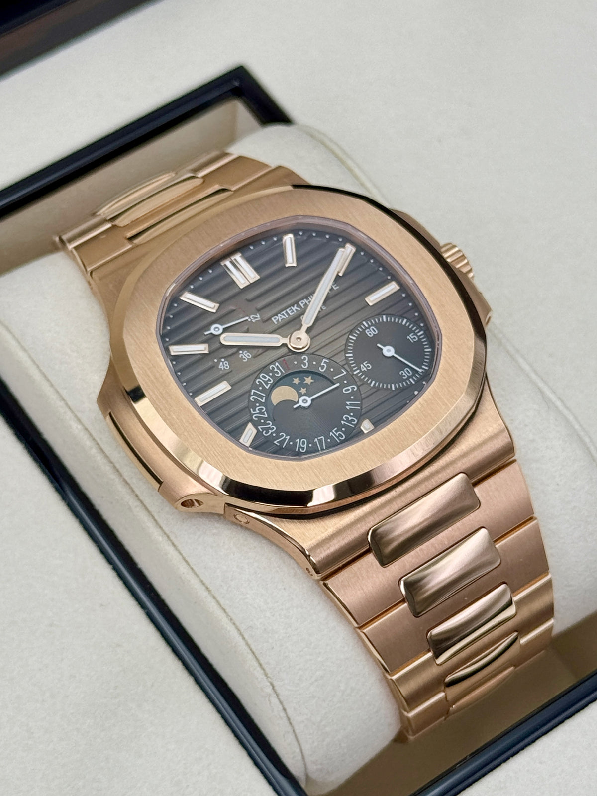 NEW 2026 Patek Philippe Nautilus 40mm 5712/1R Rose Gold Brown Dial - MyWatchLLC