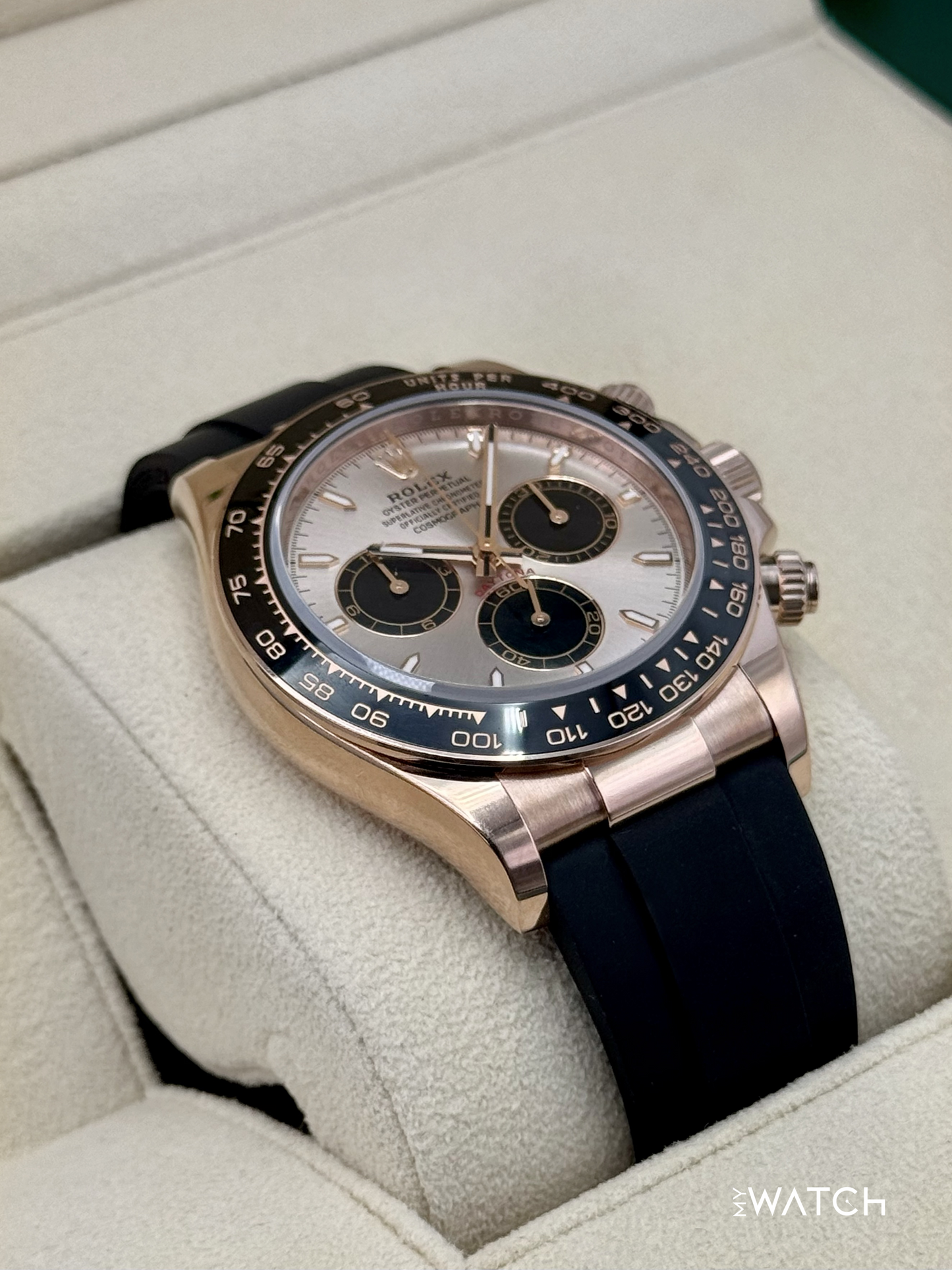 2025 Rolex Daytona 40mm 126515LN Rose Gold Oysterflex Sundust Dial