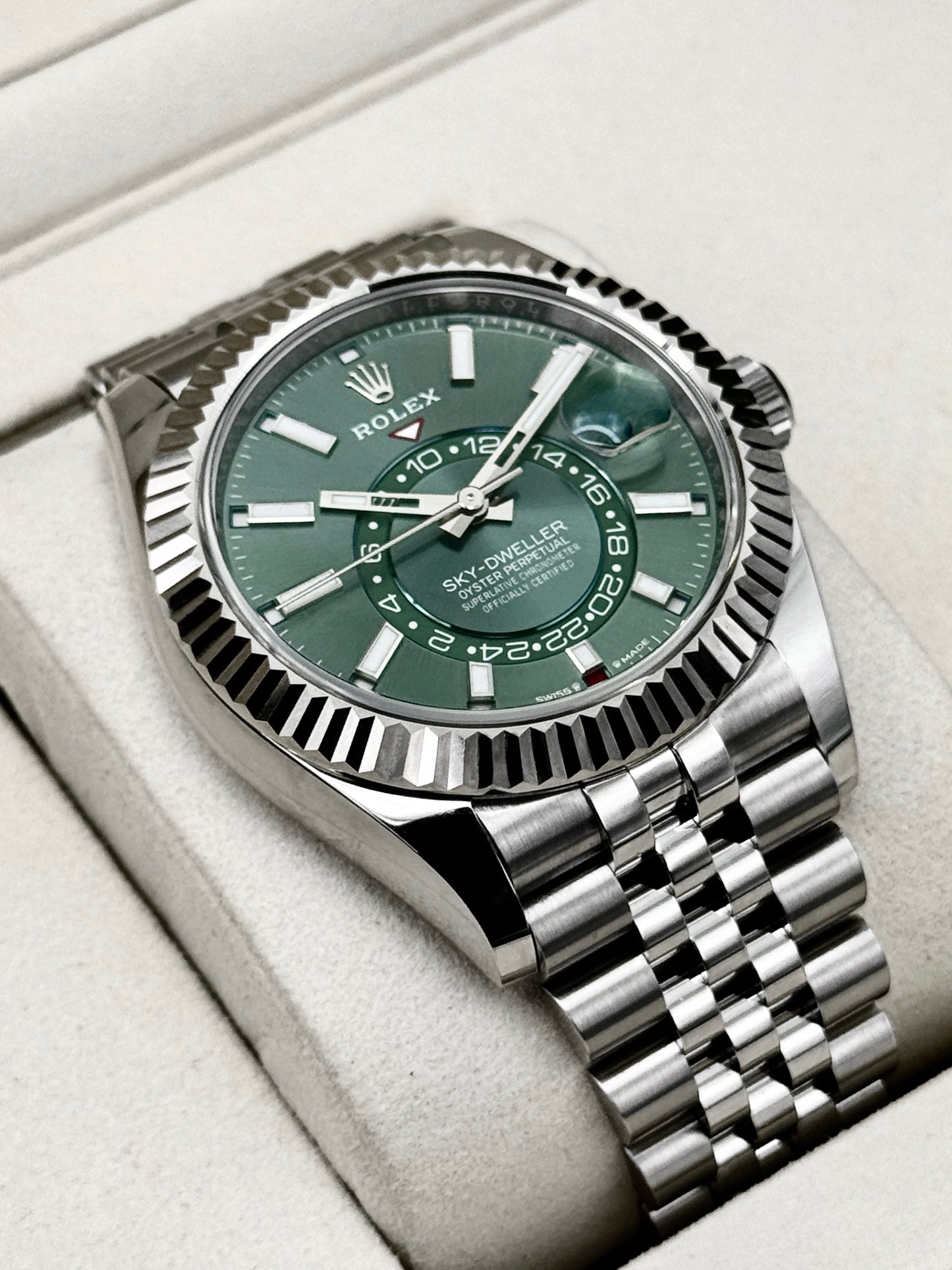 NEW 2026 Rolex Sky-Dweller 42mm 336934 Jubilee Green Dial (STICKERED)