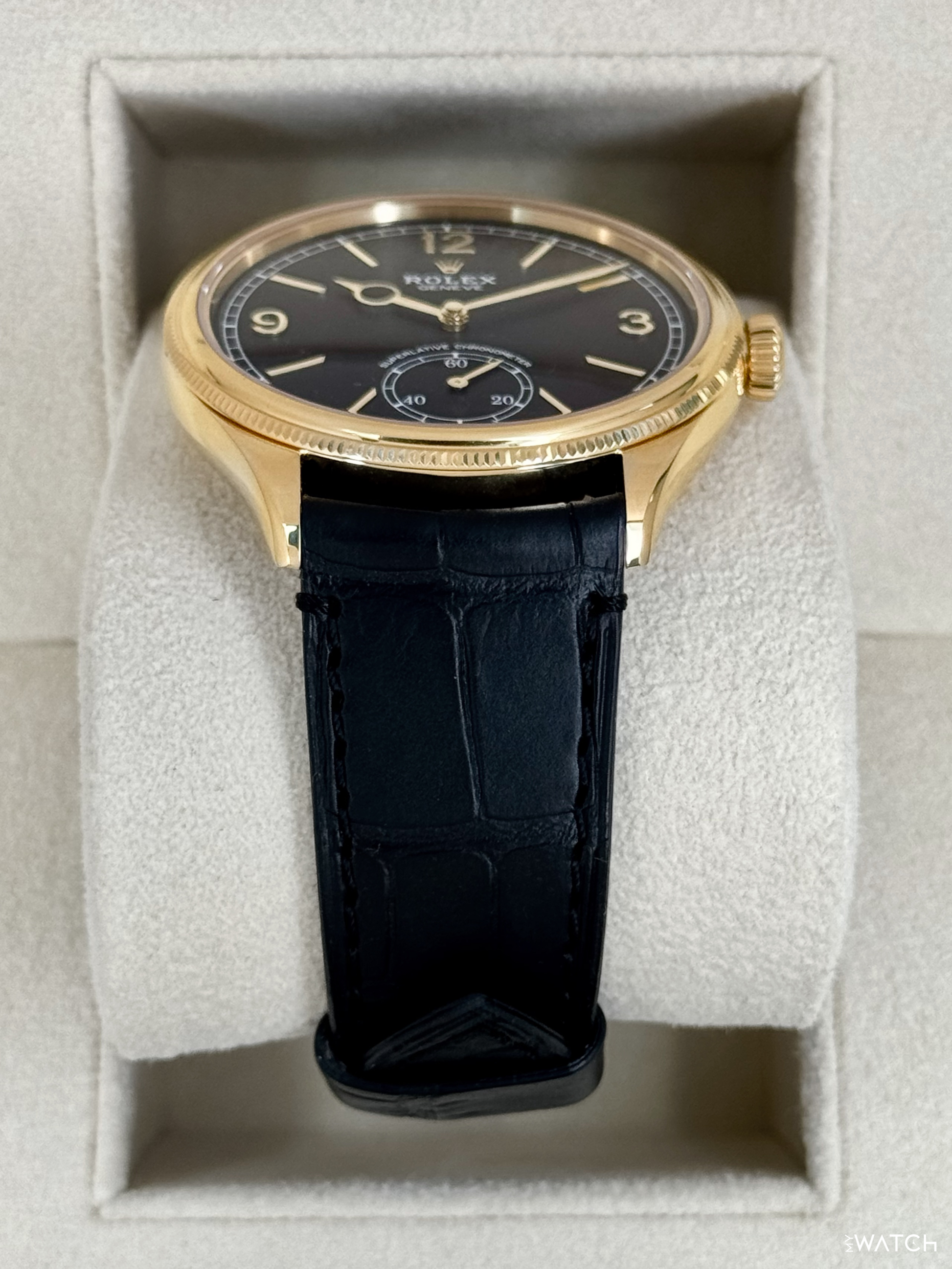 2022 Rolex 1908 39mm 52508 Yellow Gold Black Dial - MyWatchLLC