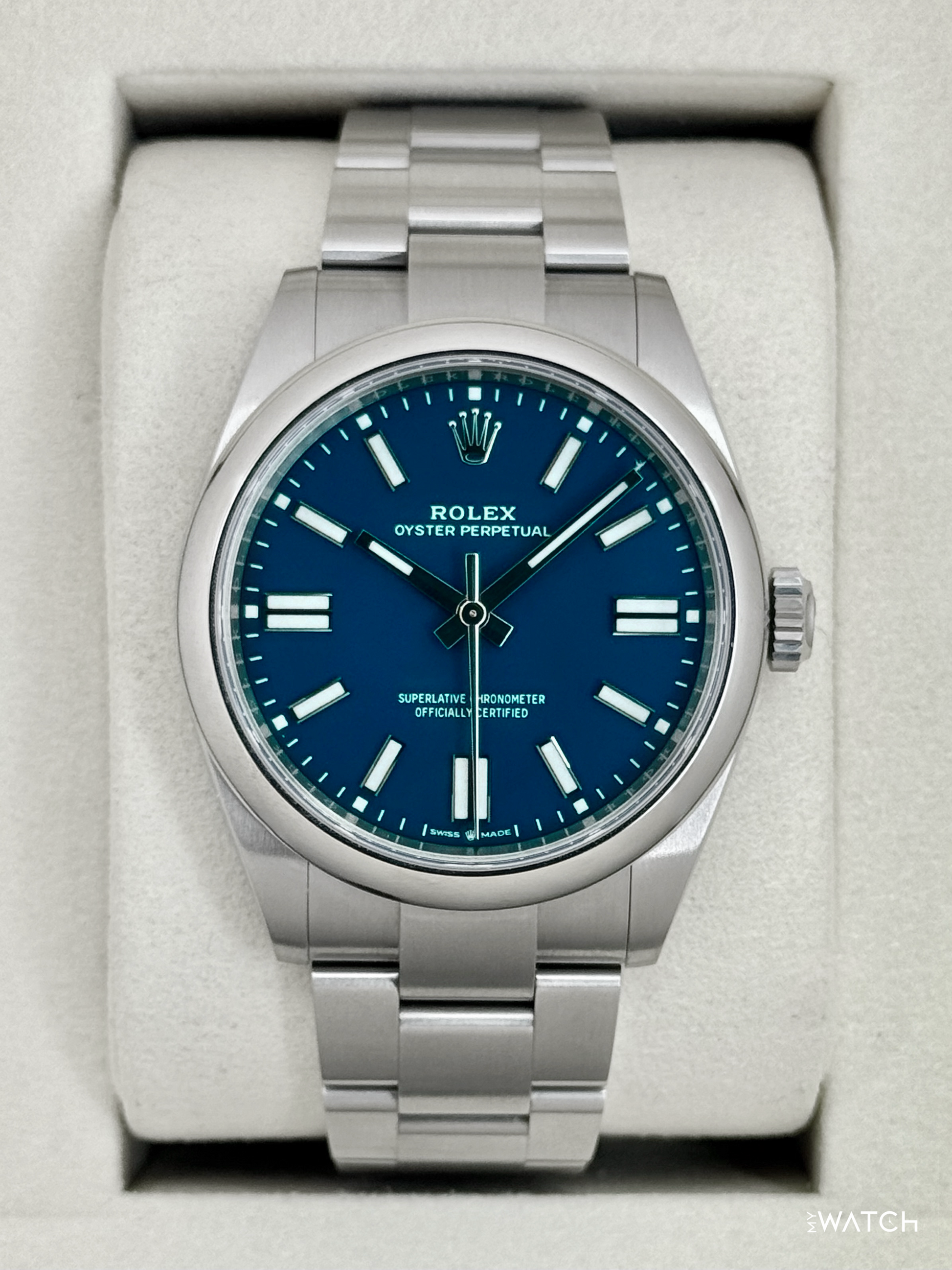 2025 Rolex Oyster Perpetual 41mm 134300 Med Blue Dial - MyWatchLLC