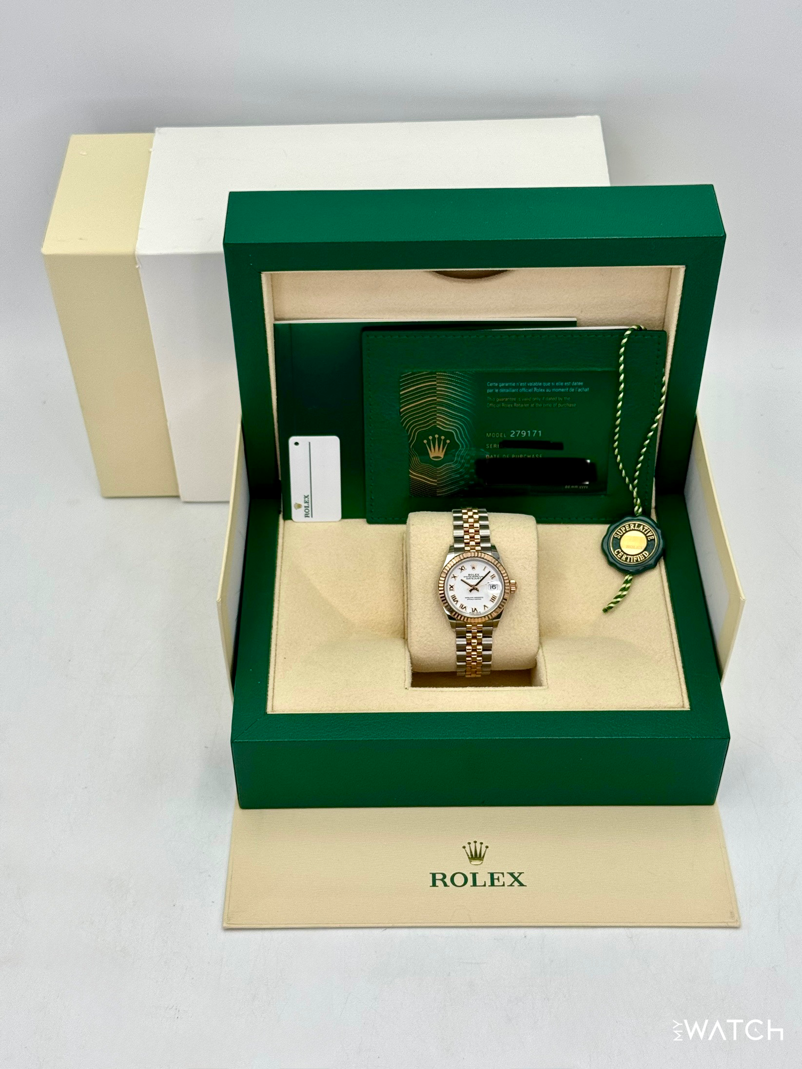 2023 Rolex Lady-Datejust 28mm 279171 Two-Tone Jubilee White Dial - MyWatchLLC