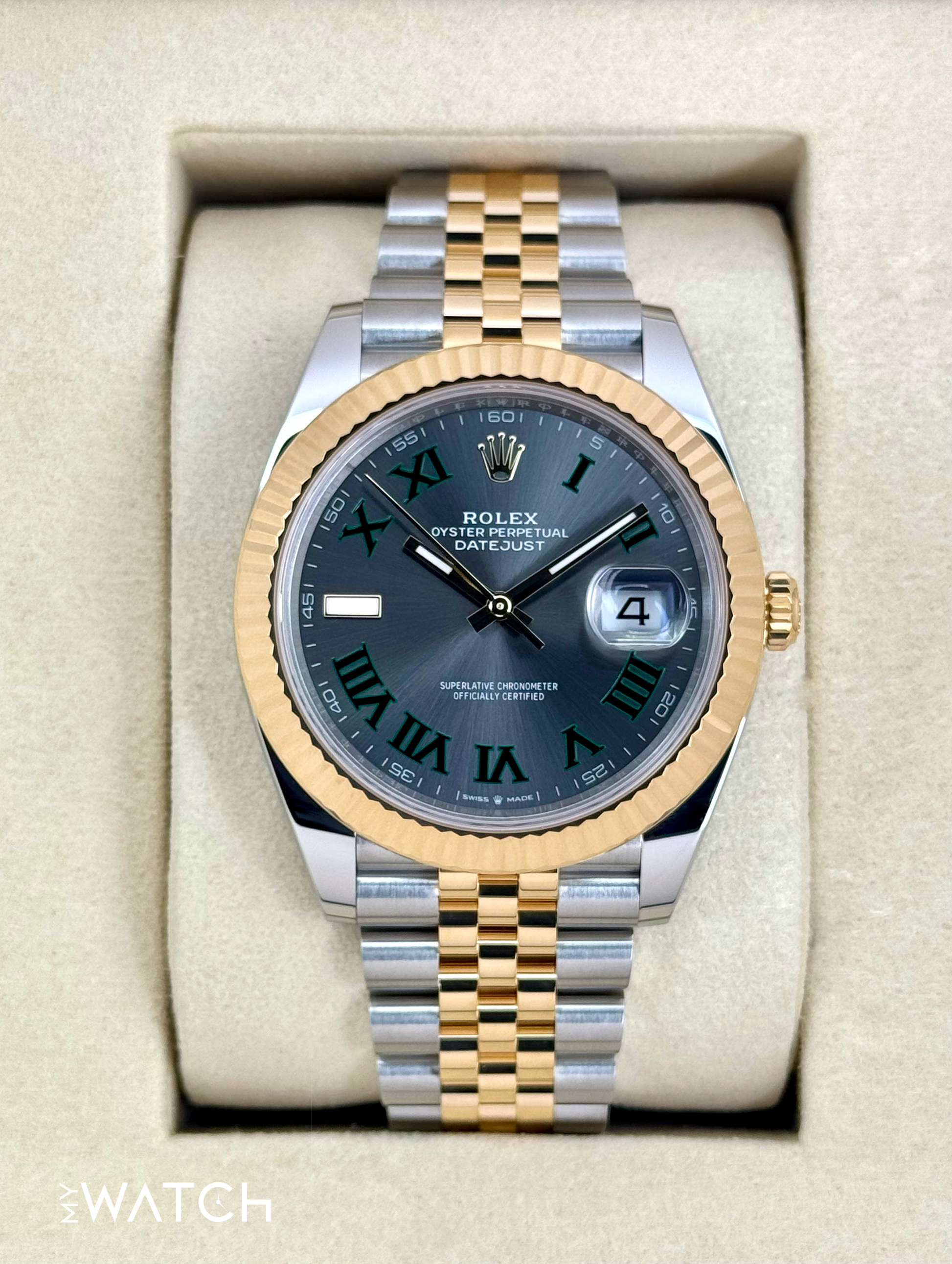 NEW 2025 Rolex Datejust 41mm 126333 Two-Tone Jubilee Wimbledon Dial - MyWatchLLC