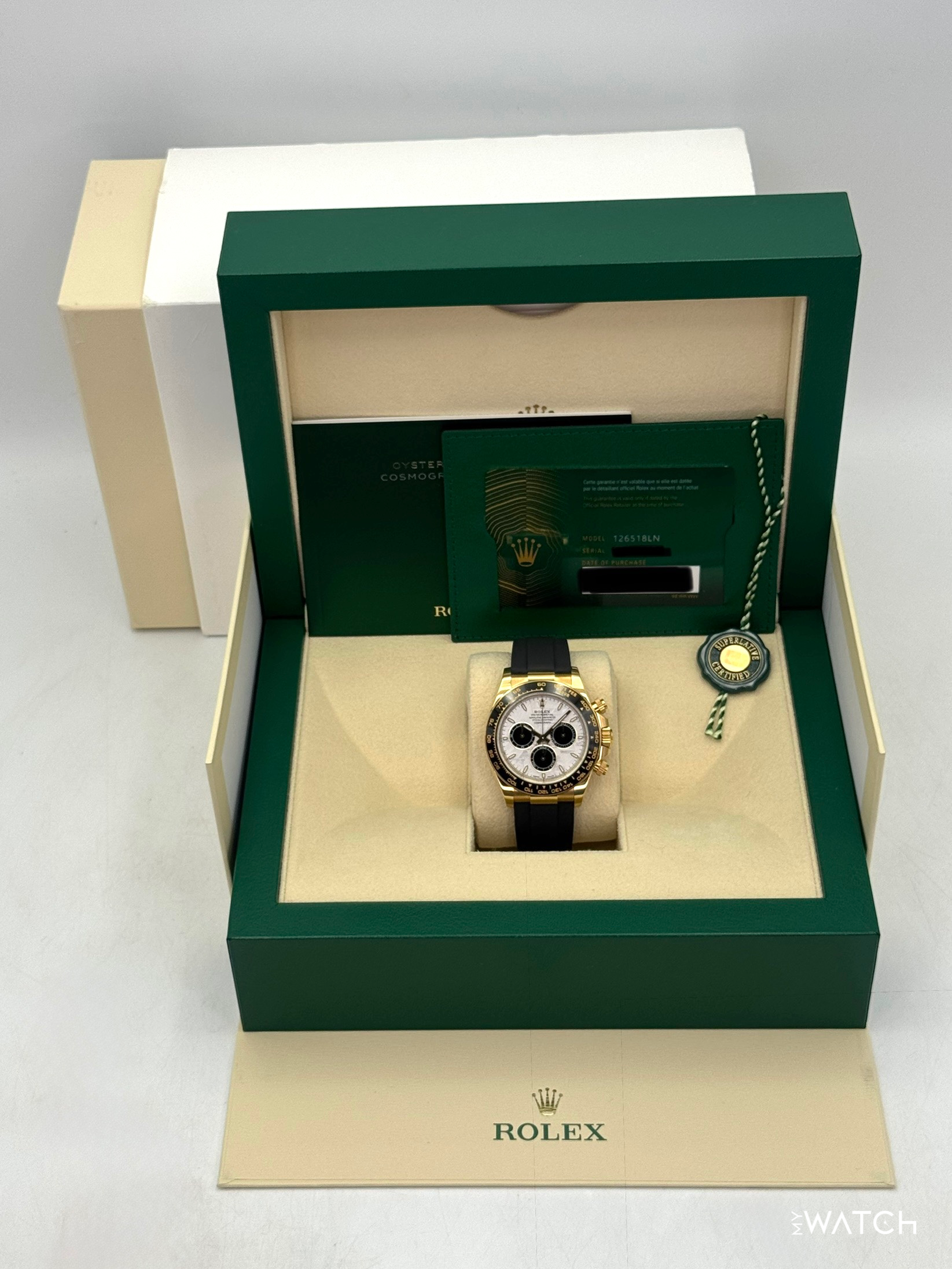 2025 Rolex Daytona 40mm 126518LN Yellow Gold Oysterflex Meteorite Dial - MyWatchLLC