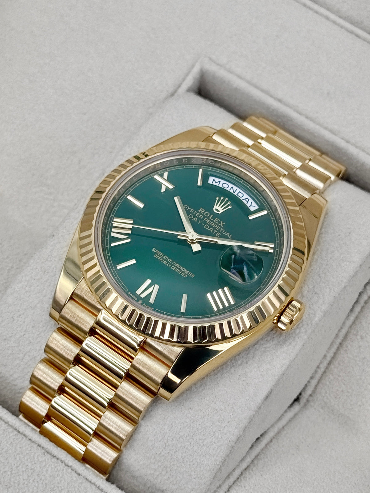 2022 Rolex Day-Date 40mm 228238 Presidential Green Dial