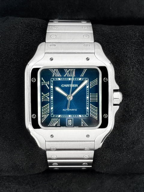 NEW 2026 Cartier Santos De Cartier 39mm WSSA0071 Stainless Steel Blue Dial