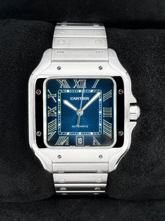 NEW 2026 Cartier Santos De Cartier 39mm WSSA0071 Stainless Steel Blue Dial