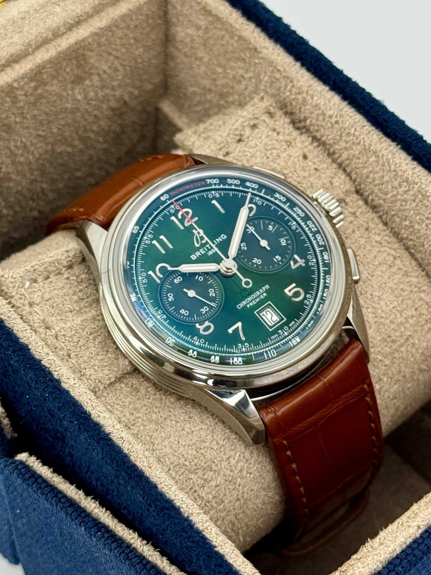 2025 Breitling Premier B01 Chronograph 42mm AB0145 Stainless Steel Green Dial