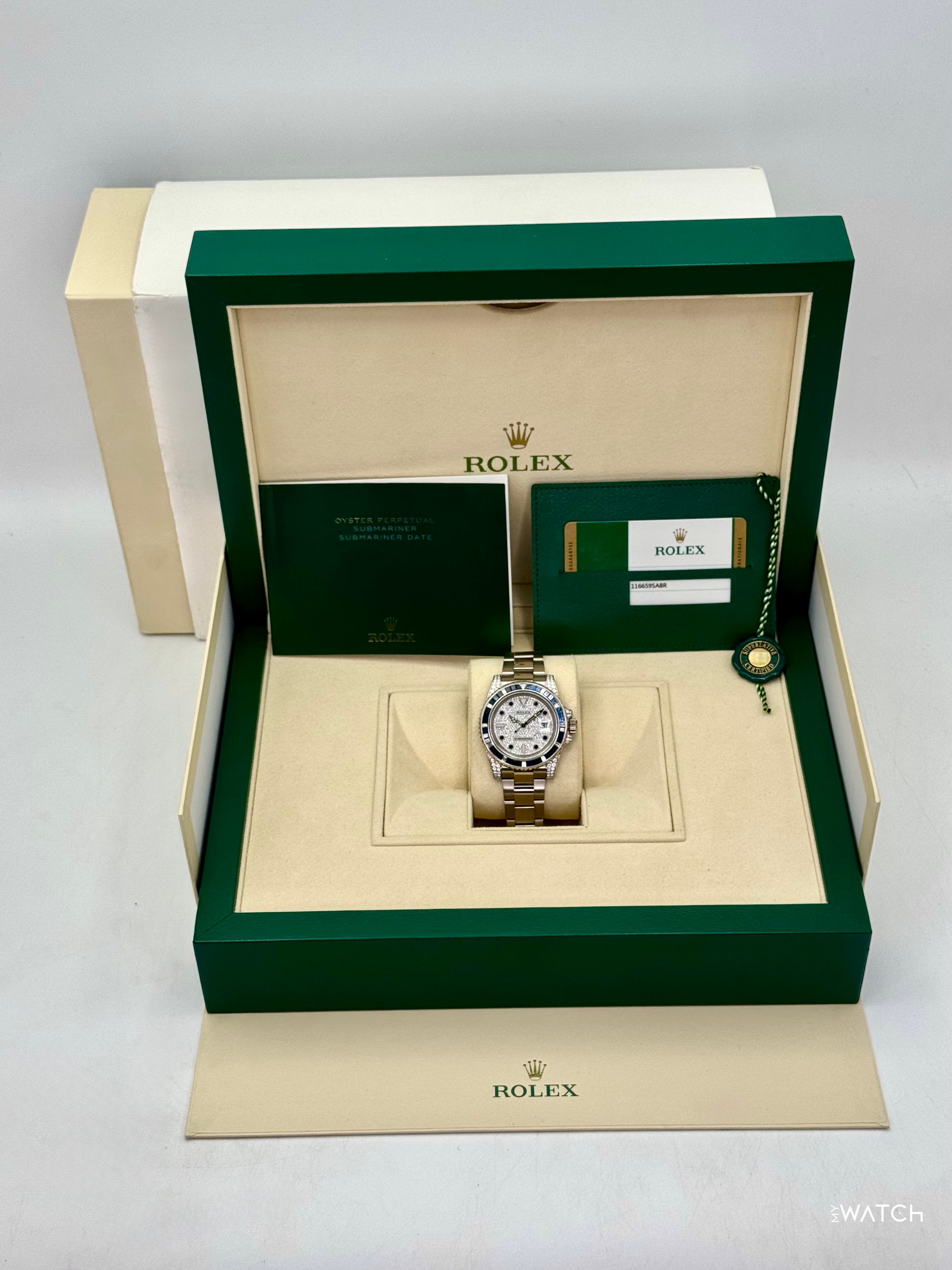 2019 Rolex Submariner 40mm 116659SABR White Gold Diamond Pave Dial - MyWatchLLC