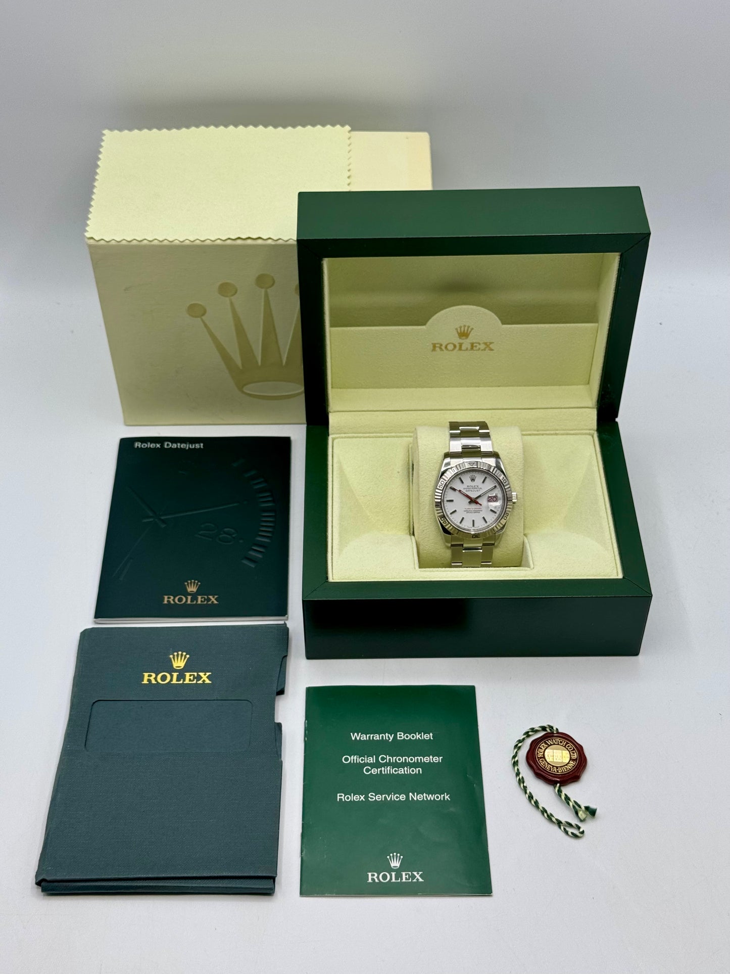 2005 Rolex Datejust Turn-O-Graph 36mm 116264 Oyster White Dial - MyWatchLLC