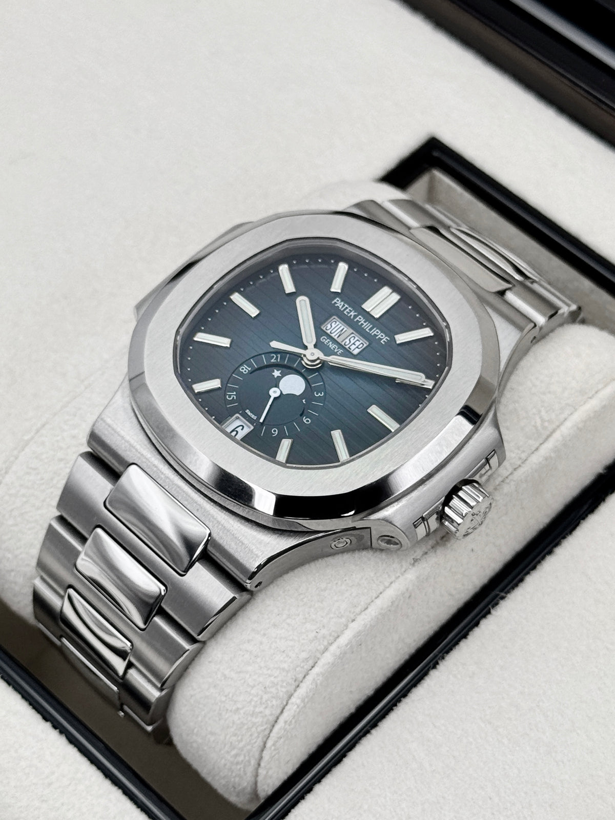 2024 Patek Philippe Nautilus Moonphase 40.5mm 5726/1A-014 Stainless Steel Blue Dial - MyWatchLLC