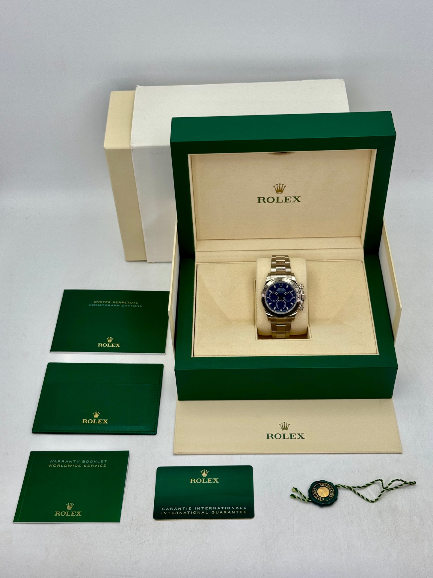 2021 Rolex Daytona 40mm 116509 White Gold Blue Dial