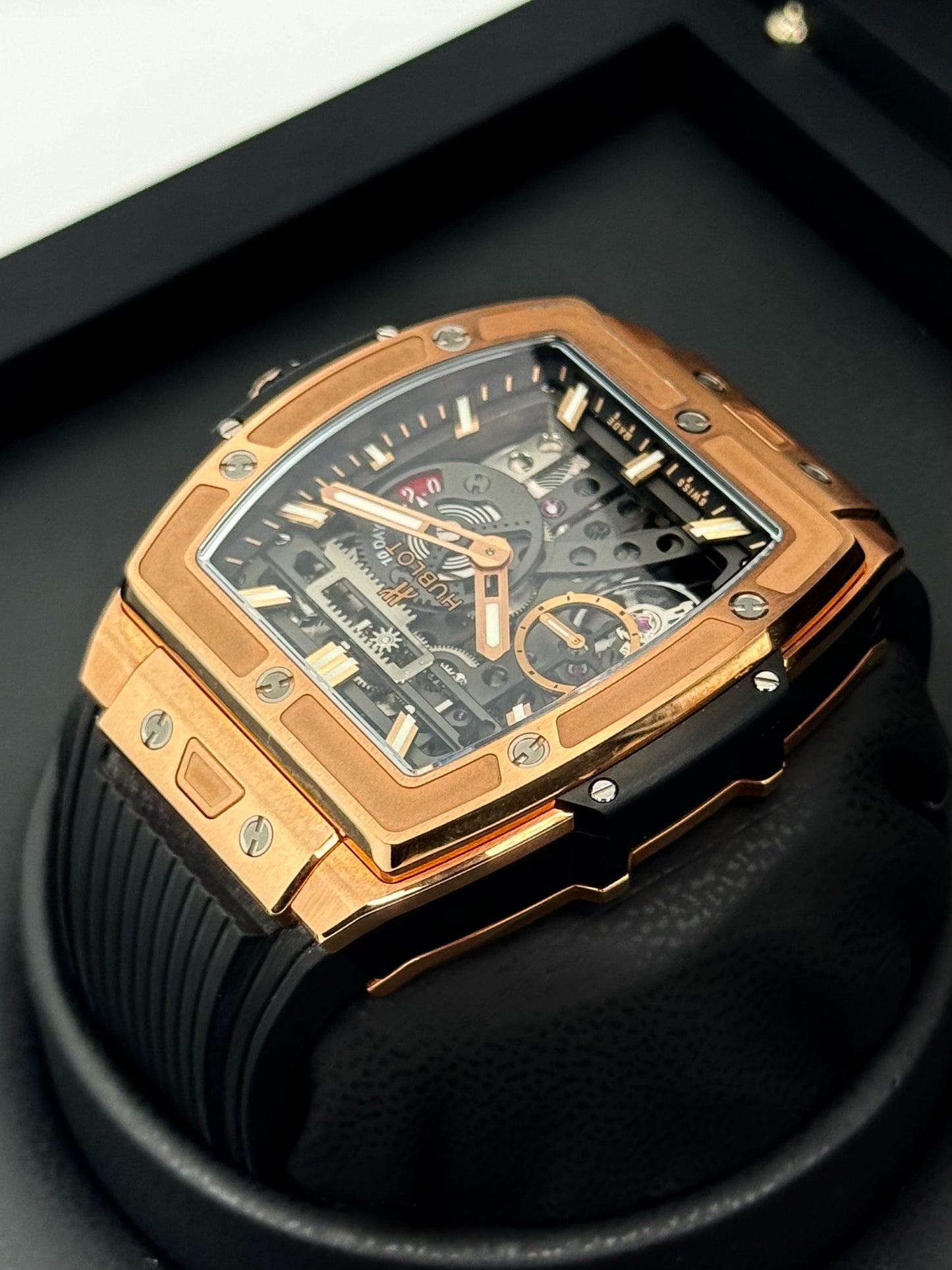 Hublot Spirit of Big Bang 45mm 614.OX.1180.RX Rose Gold Skeltonized Dial